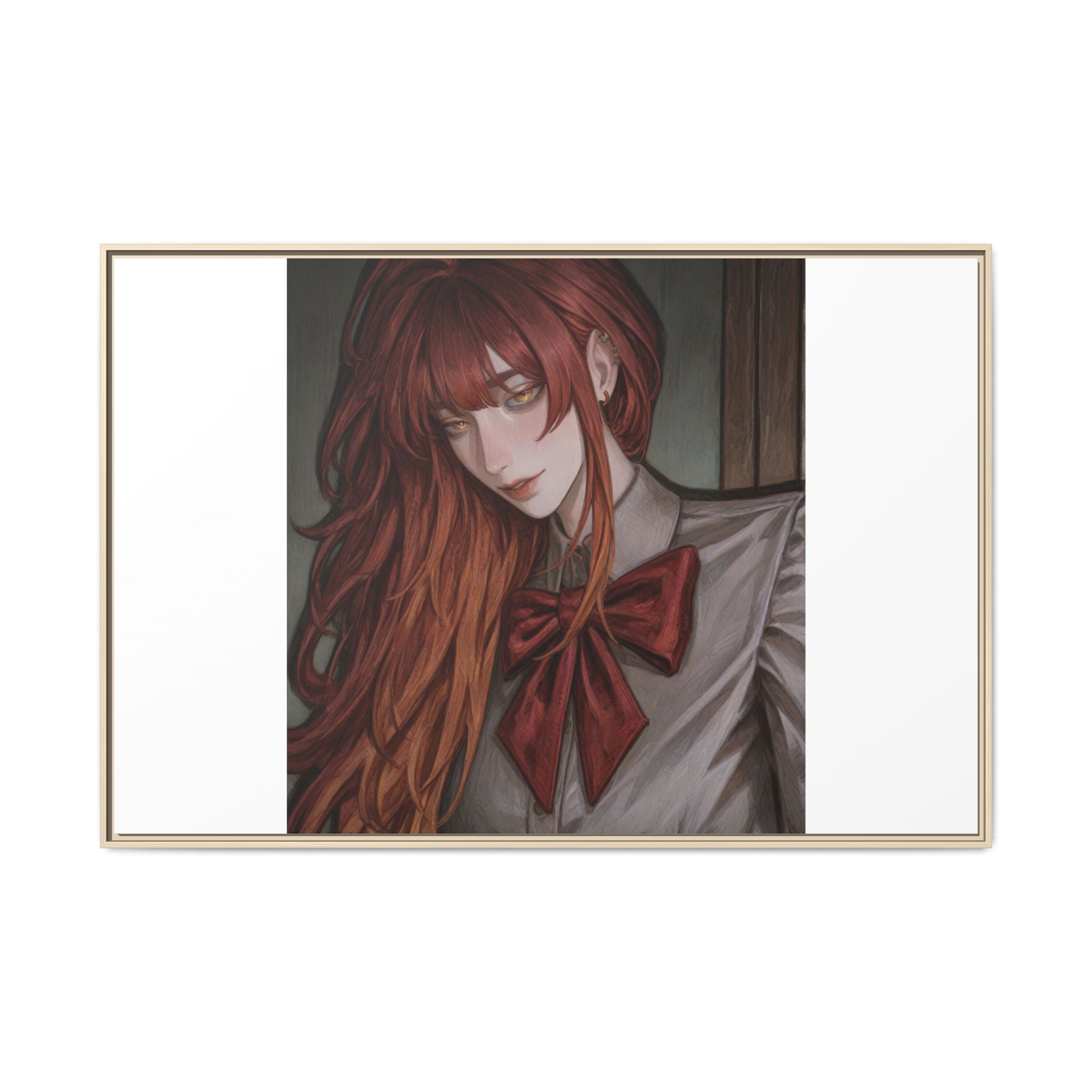 Framed Matte Canvas Print — Gothic Redhead Portrait