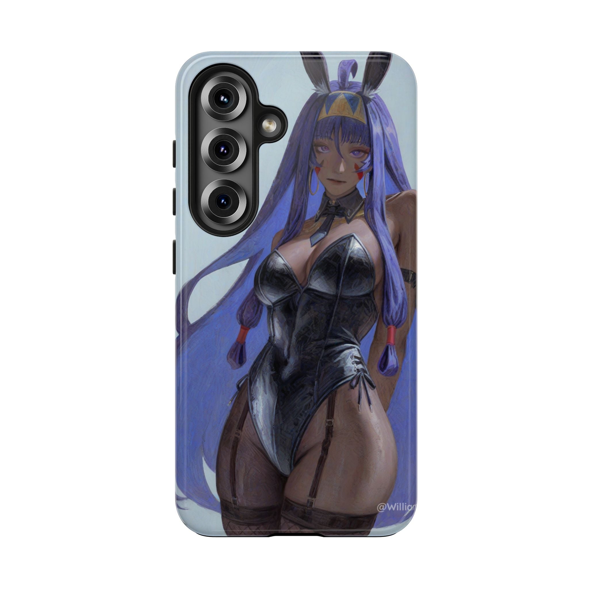Bunny Girl Tough Phone Case — Anime Purple-Haired Character Protective Cover