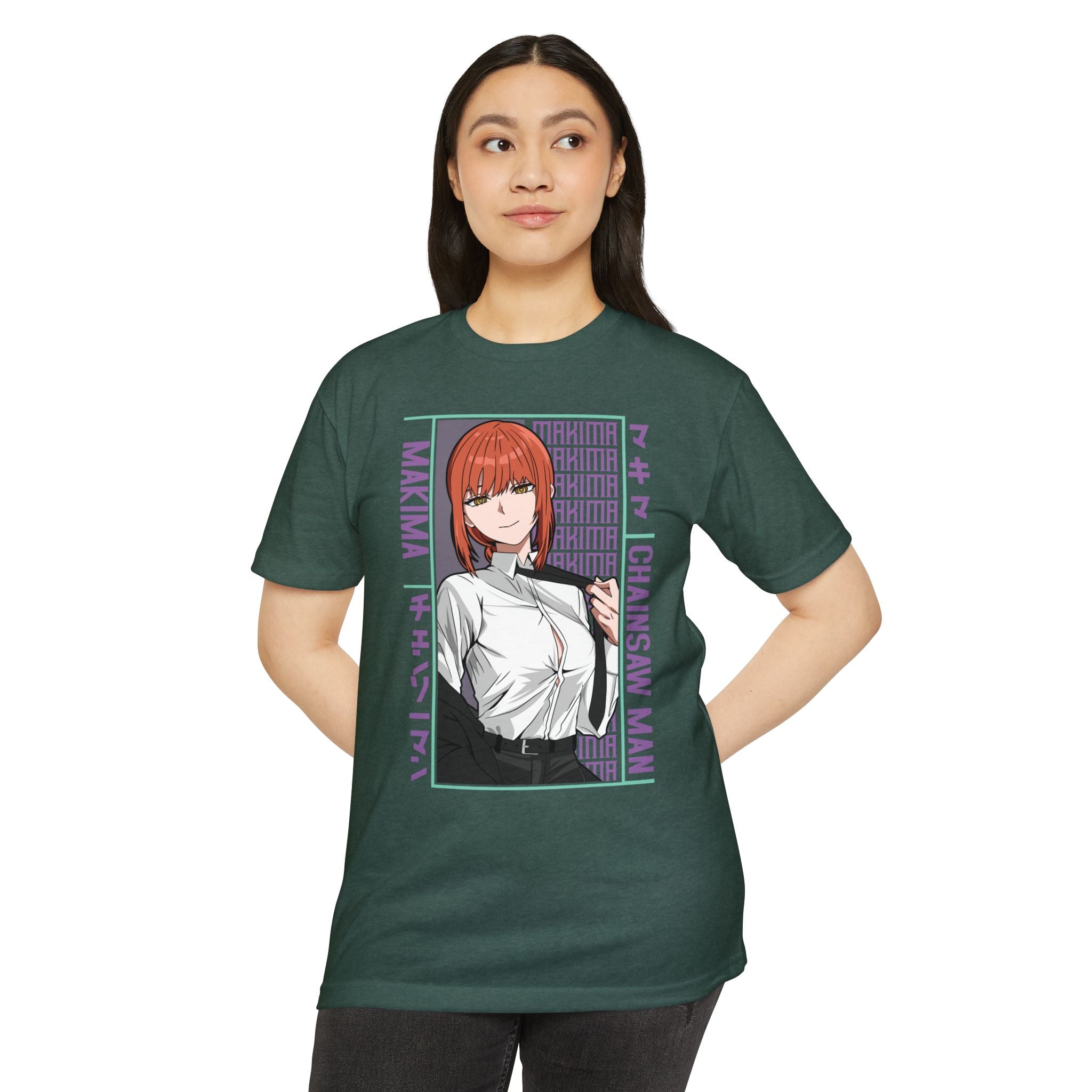 Makima Chainsaw Man Anime Graphic T-Shirt — Japanese Text Design