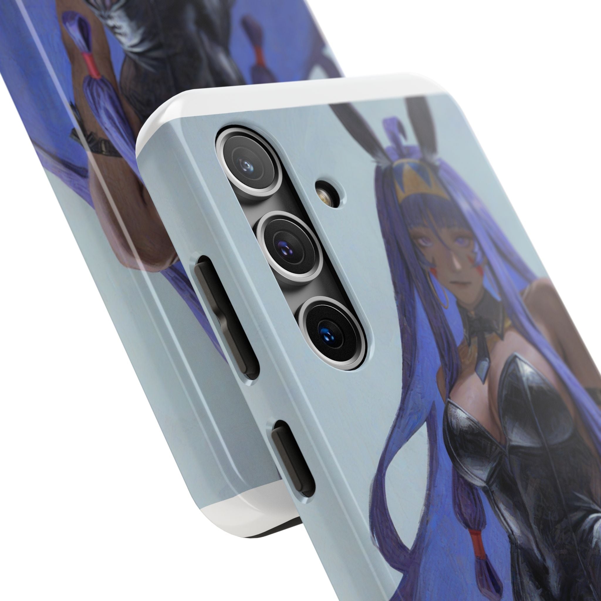 Bunny Girl Tough Phone Case — Anime Purple-Haired Character Protective Cover