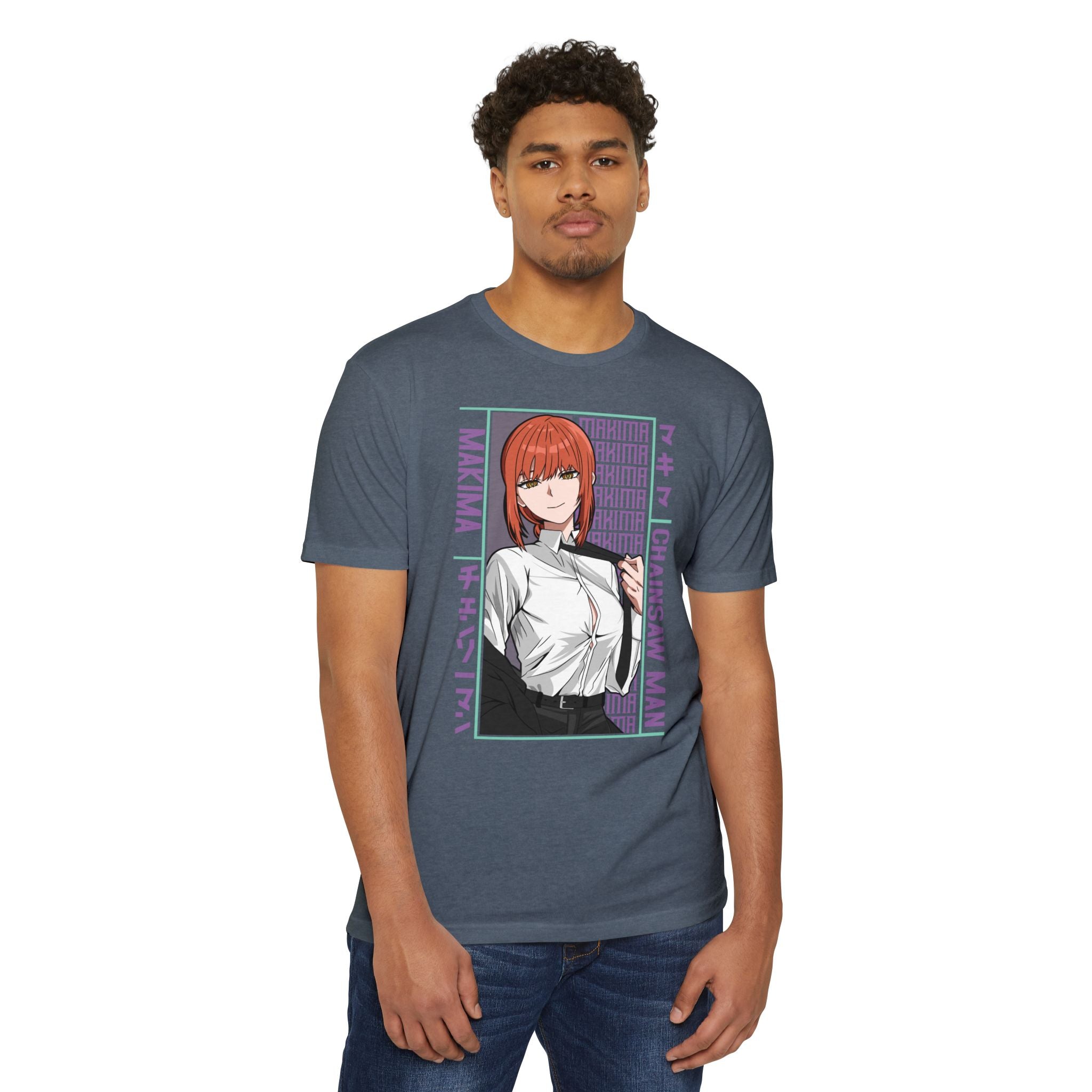 Makima Chainsaw Man Anime Graphic T-Shirt — Japanese Text Design