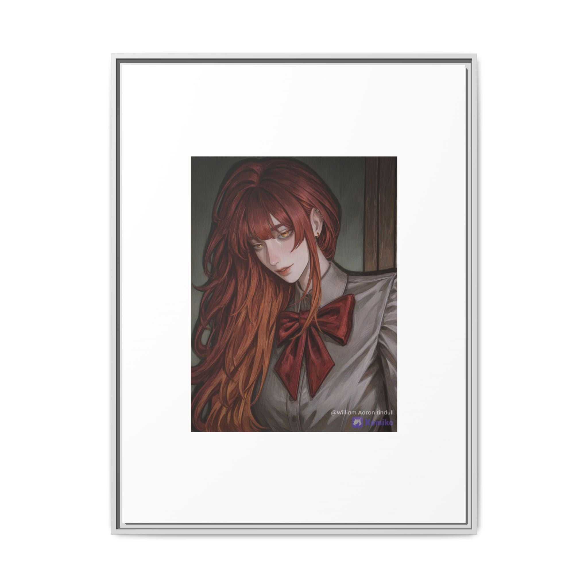 Framed Matte Canvas Print — Gothic Redhead Portrait