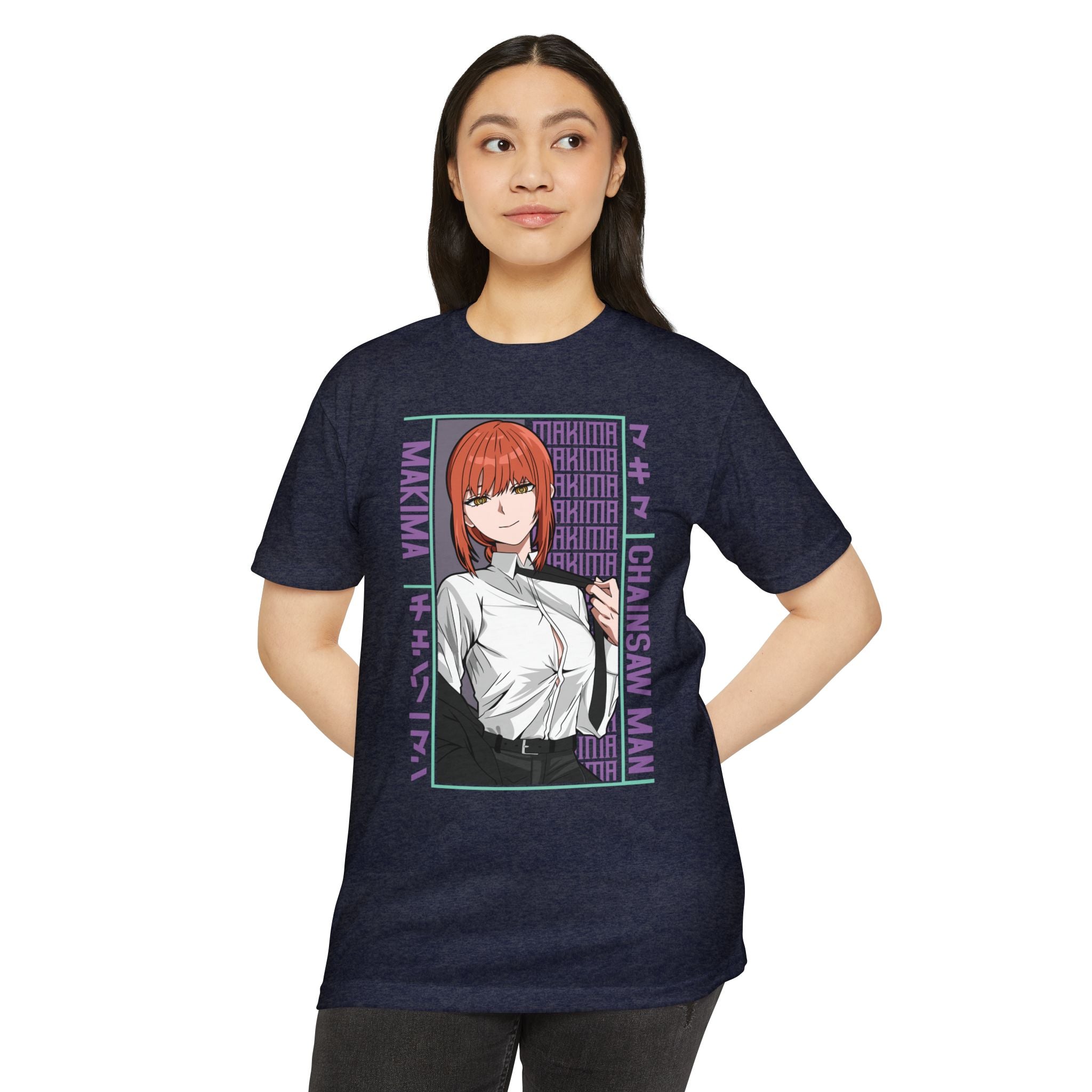 Makima Chainsaw Man Anime Graphic T-Shirt — Japanese Text Design