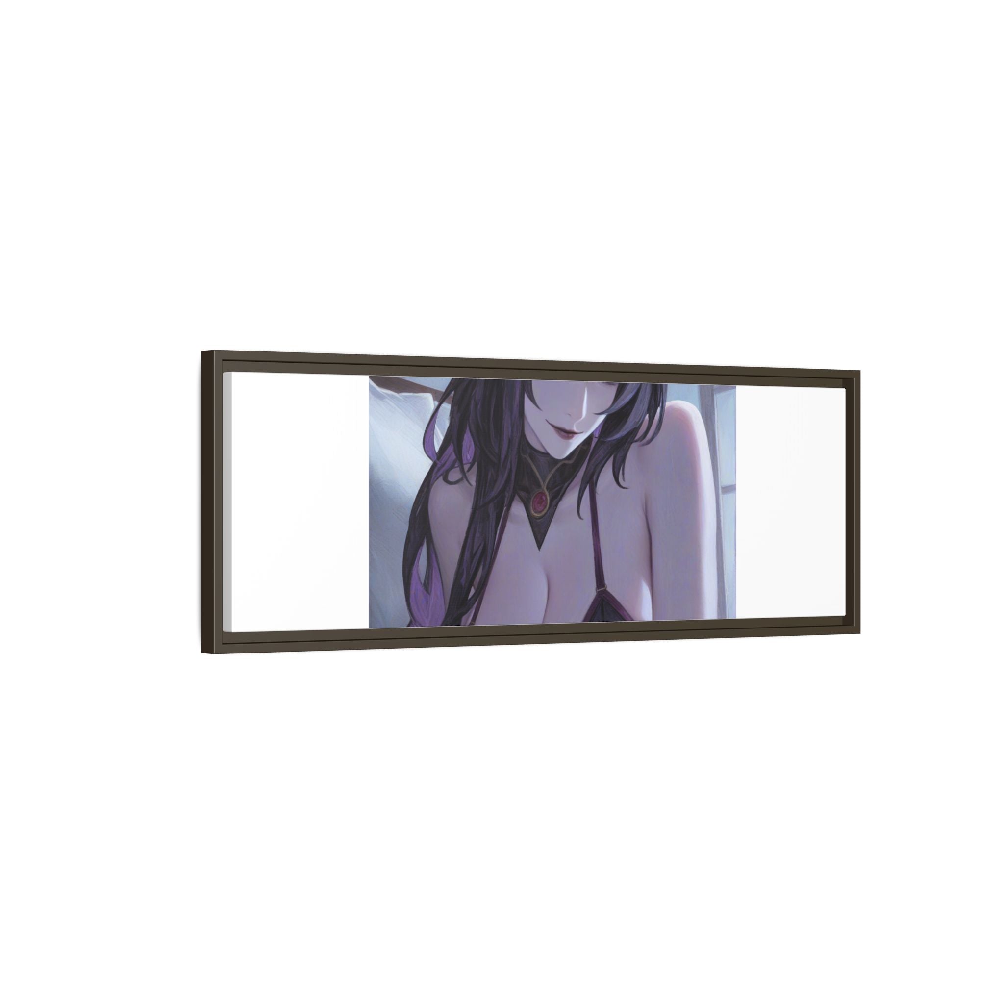 Framed Matte Canvas Print — Moody Anime Woman Portrait