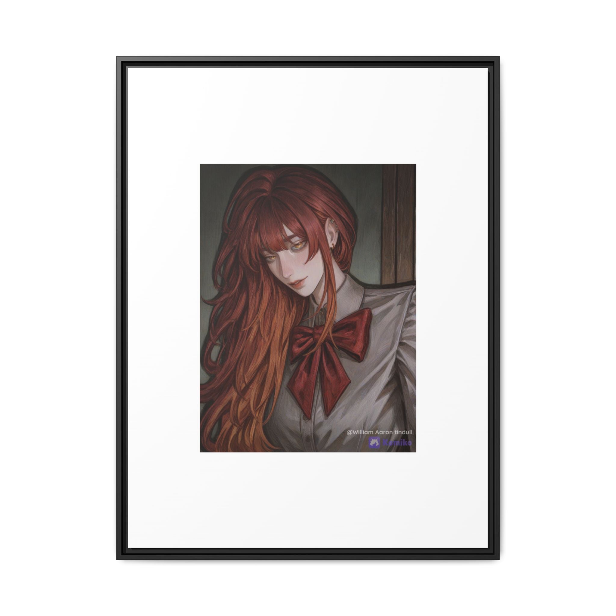 Framed Matte Canvas Print — Gothic Redhead Portrait