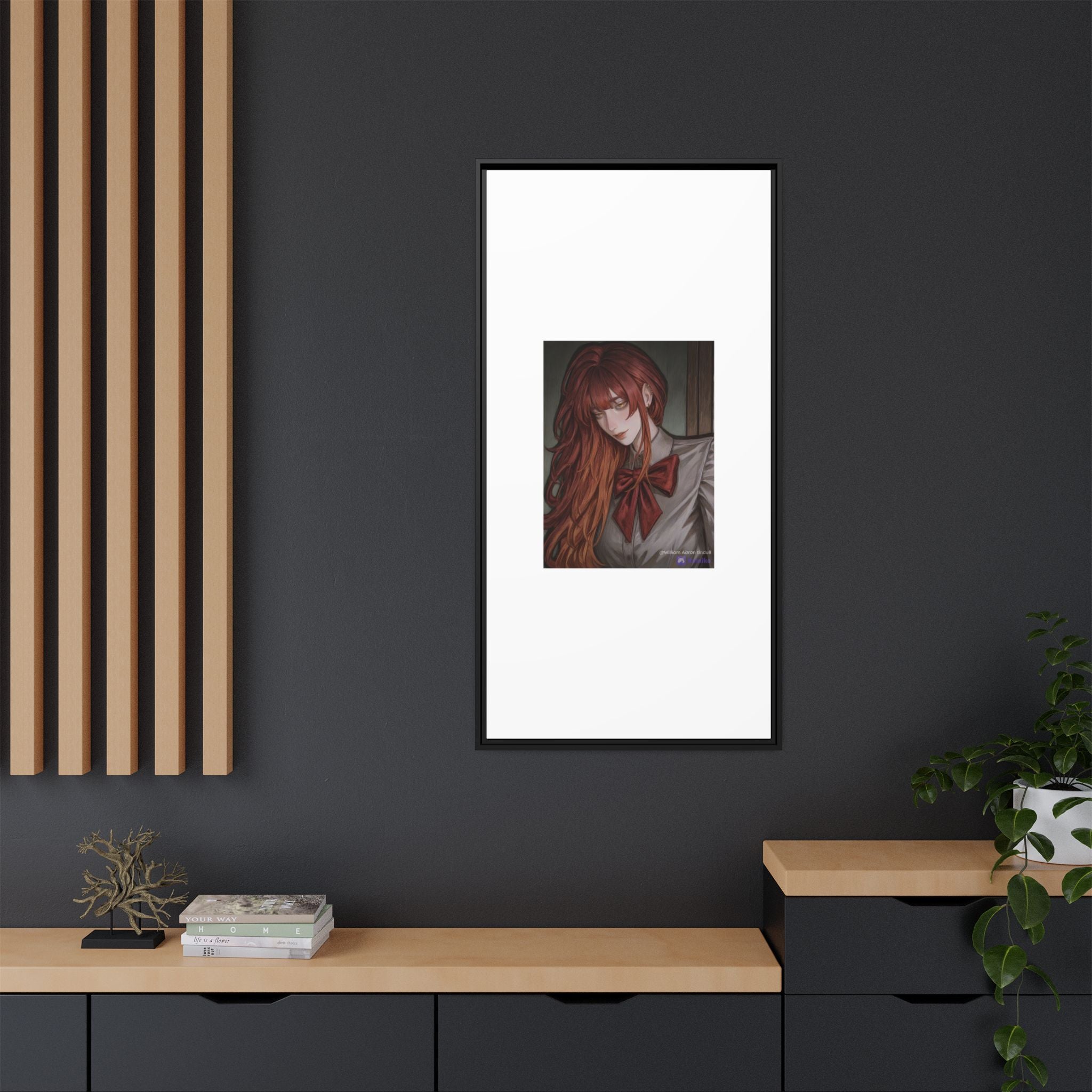 Framed Matte Canvas Print — Gothic Redhead Portrait