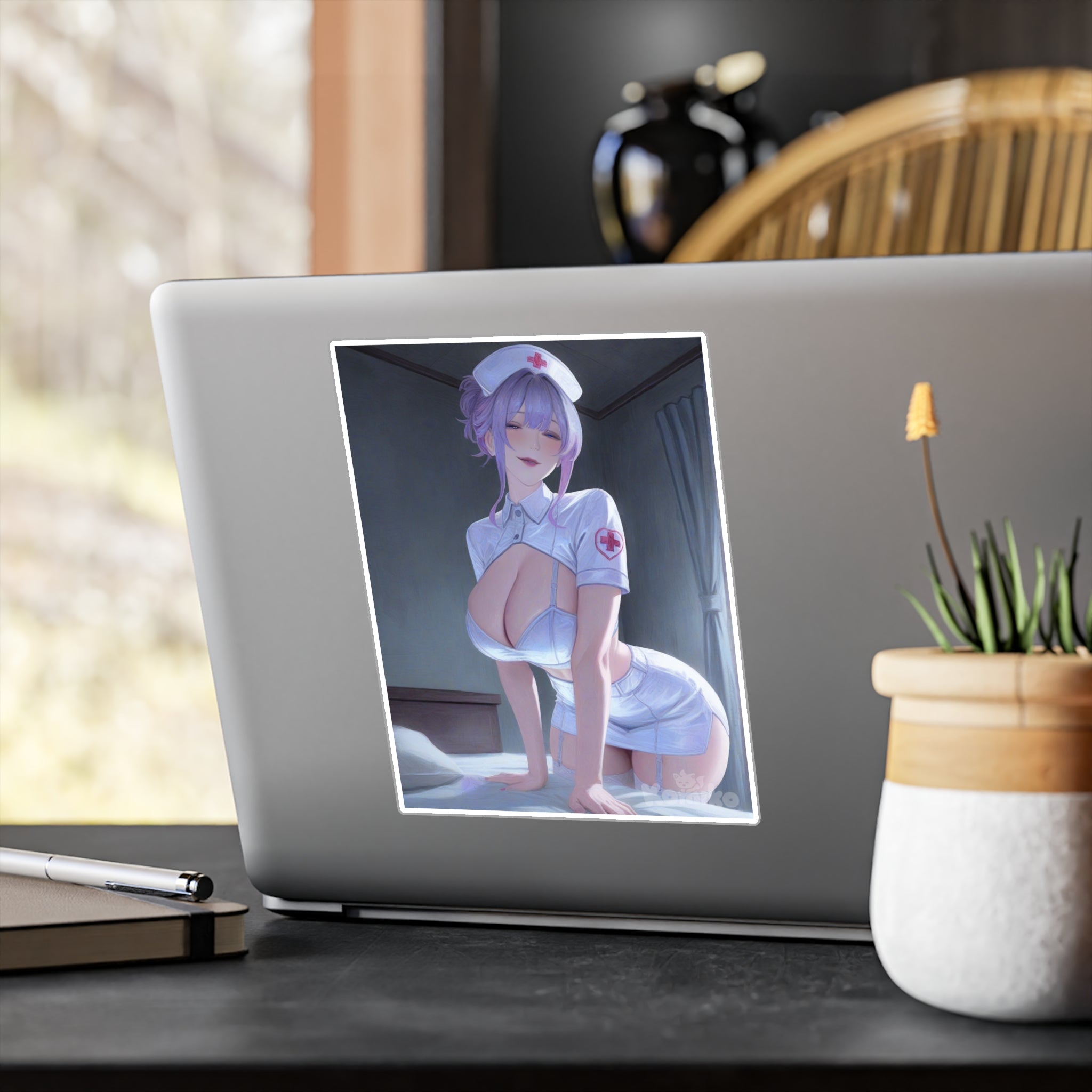 Nurse Anime Pin-Up Vinyl Sticker
