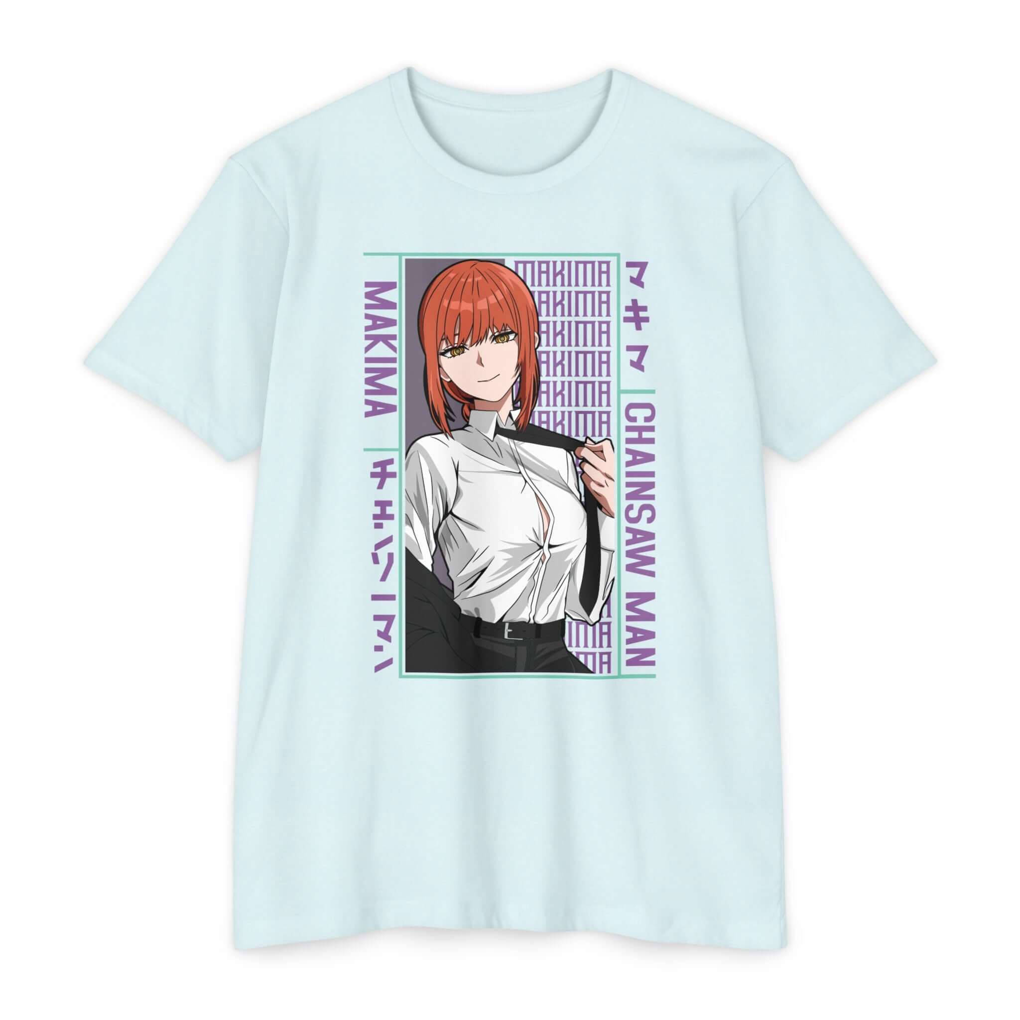 Makima Chainsaw Man Anime Graphic T-Shirt — Japanese Text Design