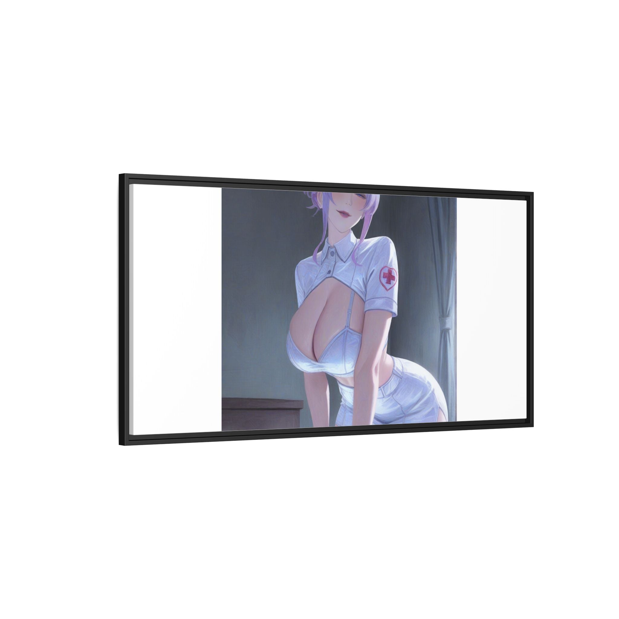Sexy Anime Nurse Matte Canvas Print (Framed)