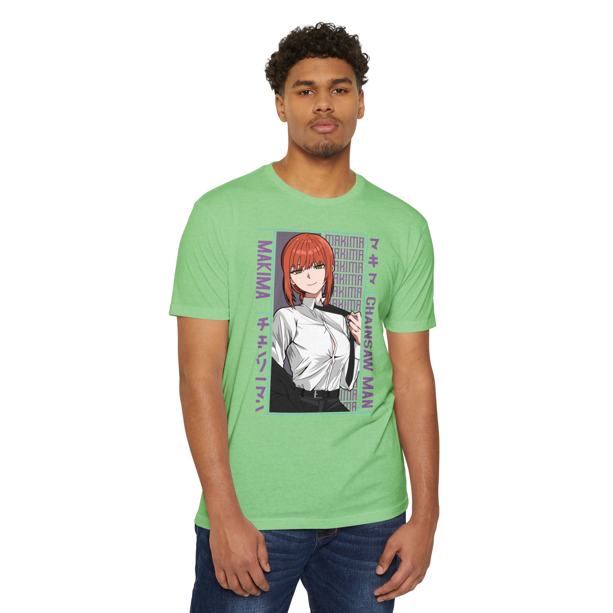Makima Chainsaw Man Anime Graphic T-Shirt — Japanese Text Design