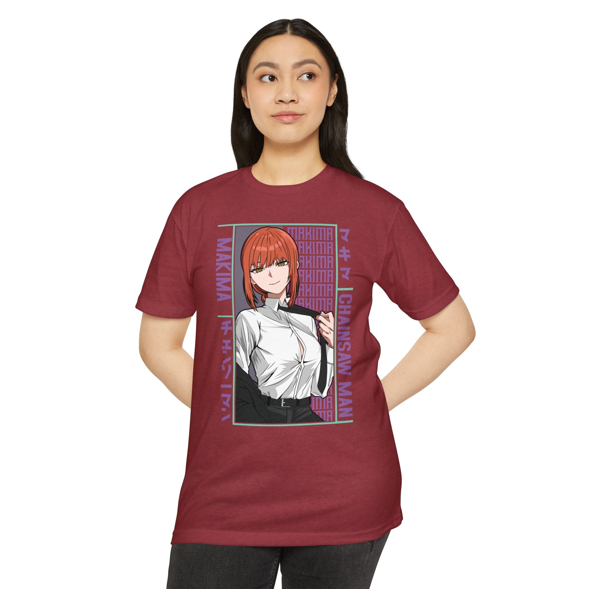 Makima Chainsaw Man Anime Graphic T-Shirt — Japanese Text Design