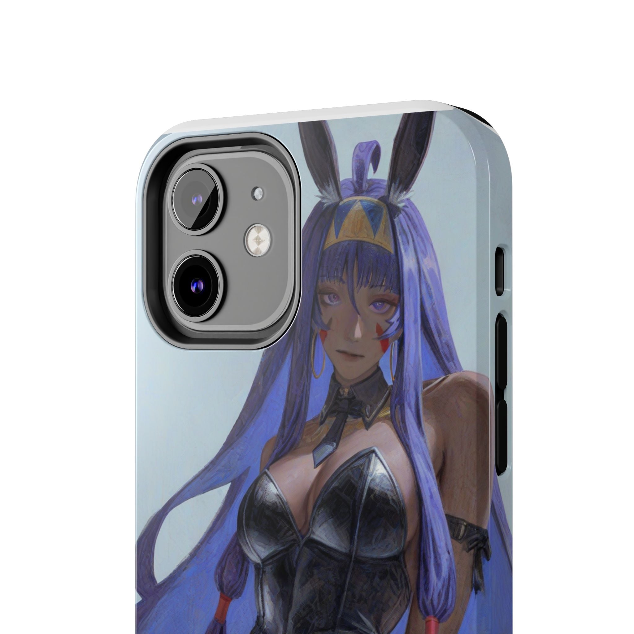 Bunny Girl Tough Phone Case — Anime Purple-Haired Character Protective Cover