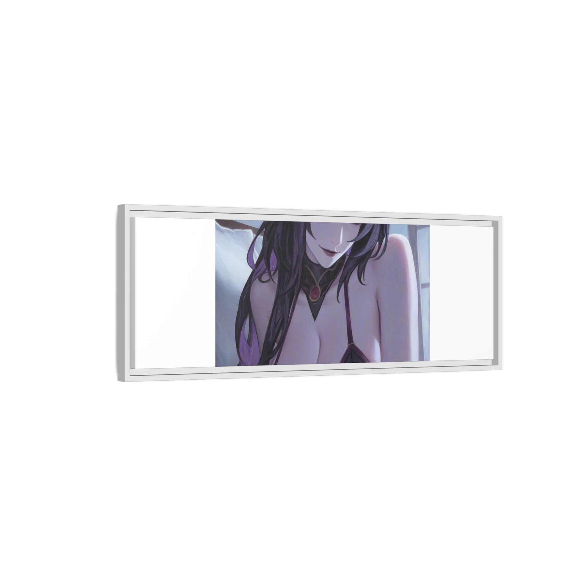 Framed Matte Canvas Print — Moody Anime Woman Portrait