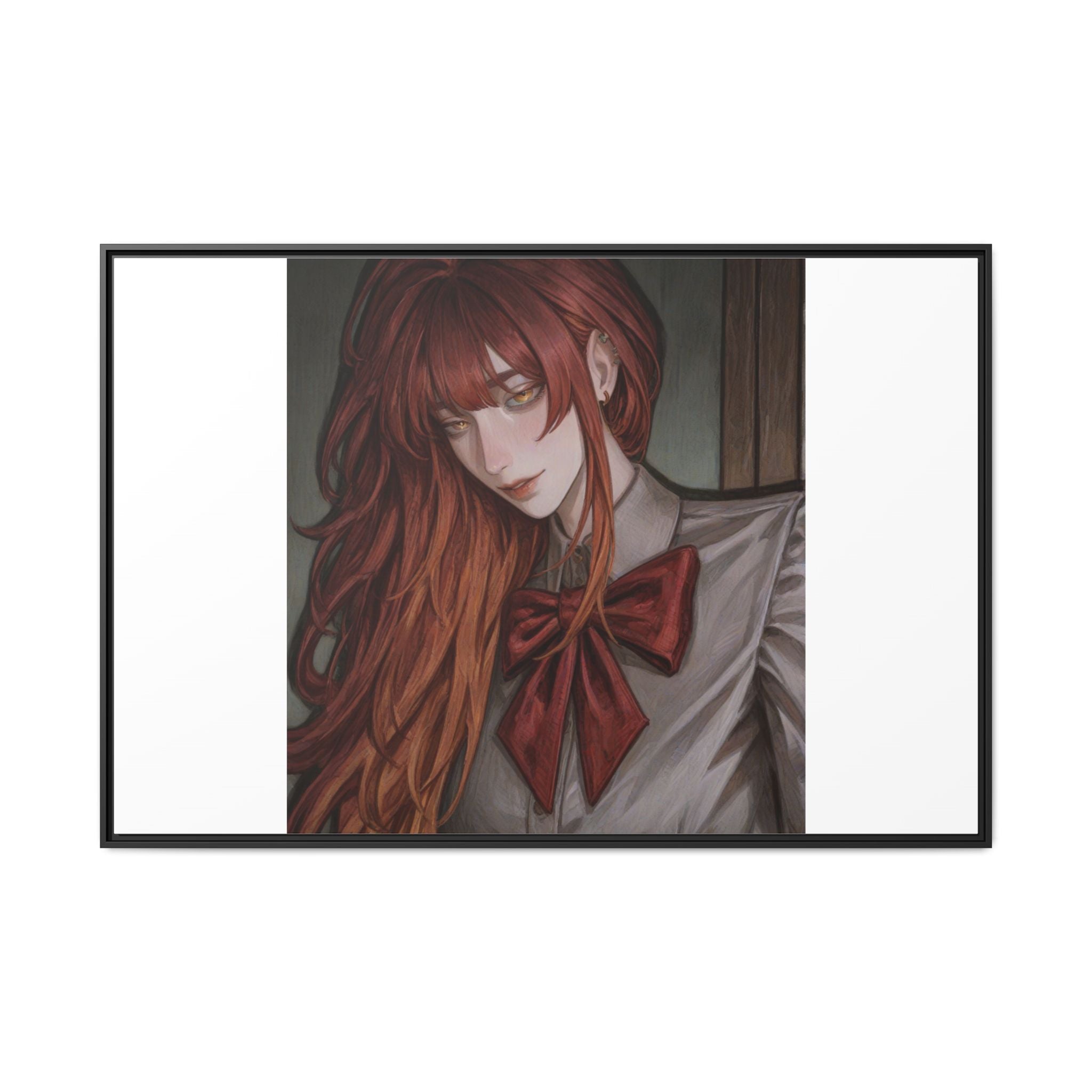 Framed Matte Canvas Print — Gothic Redhead Portrait