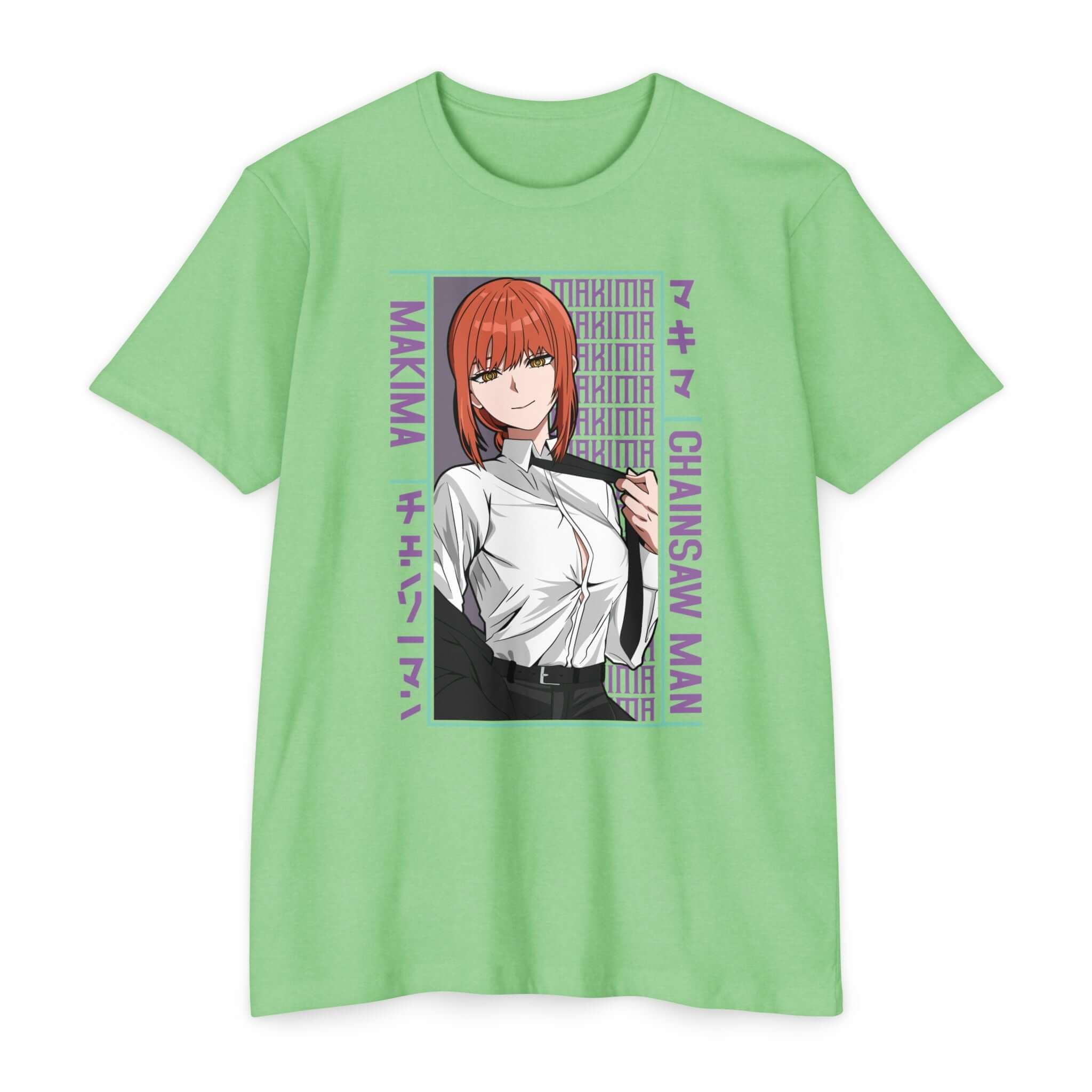 Makima Chainsaw Man Anime Graphic T-Shirt — Japanese Text Design