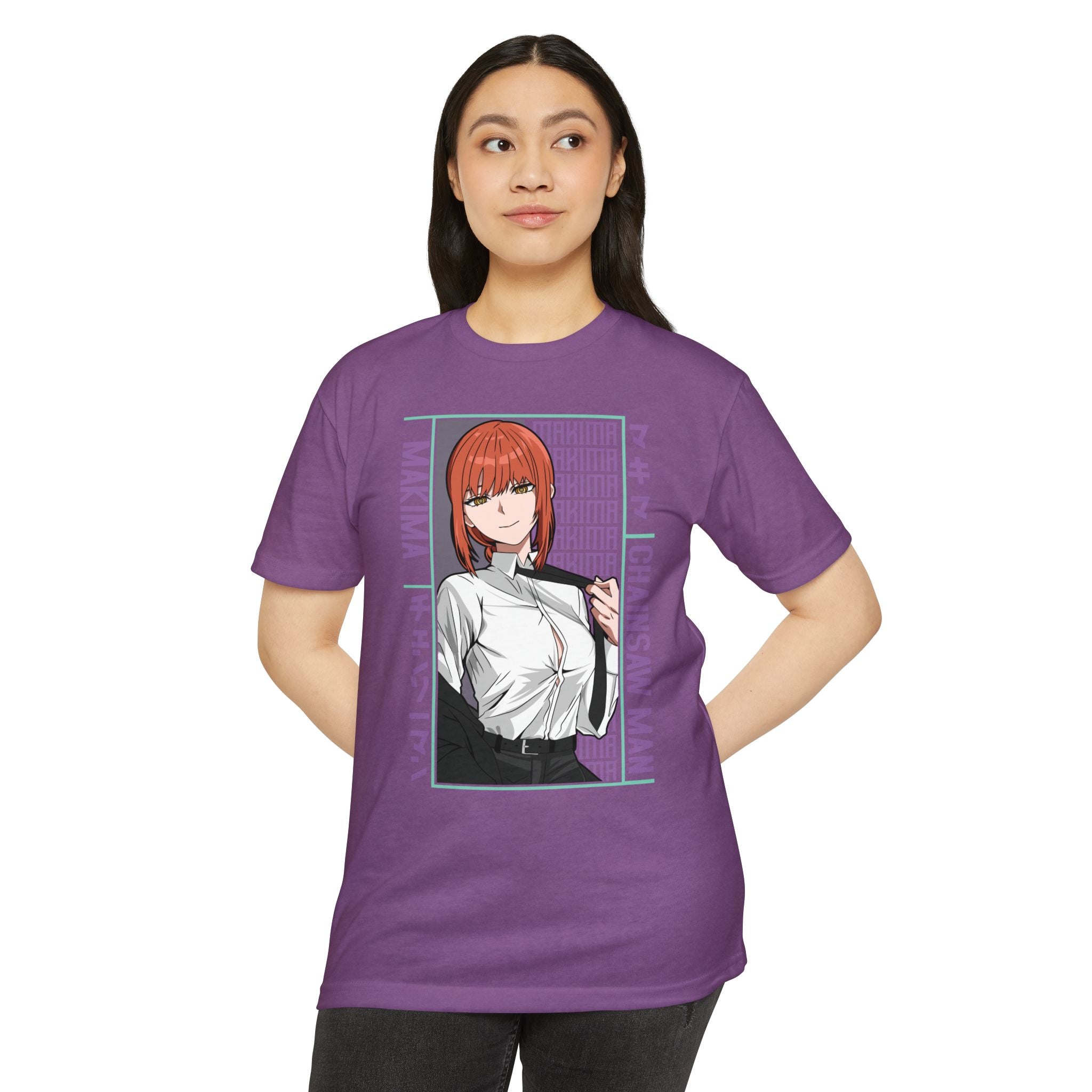 Makima Chainsaw Man Anime Graphic T-Shirt — Japanese Text Design