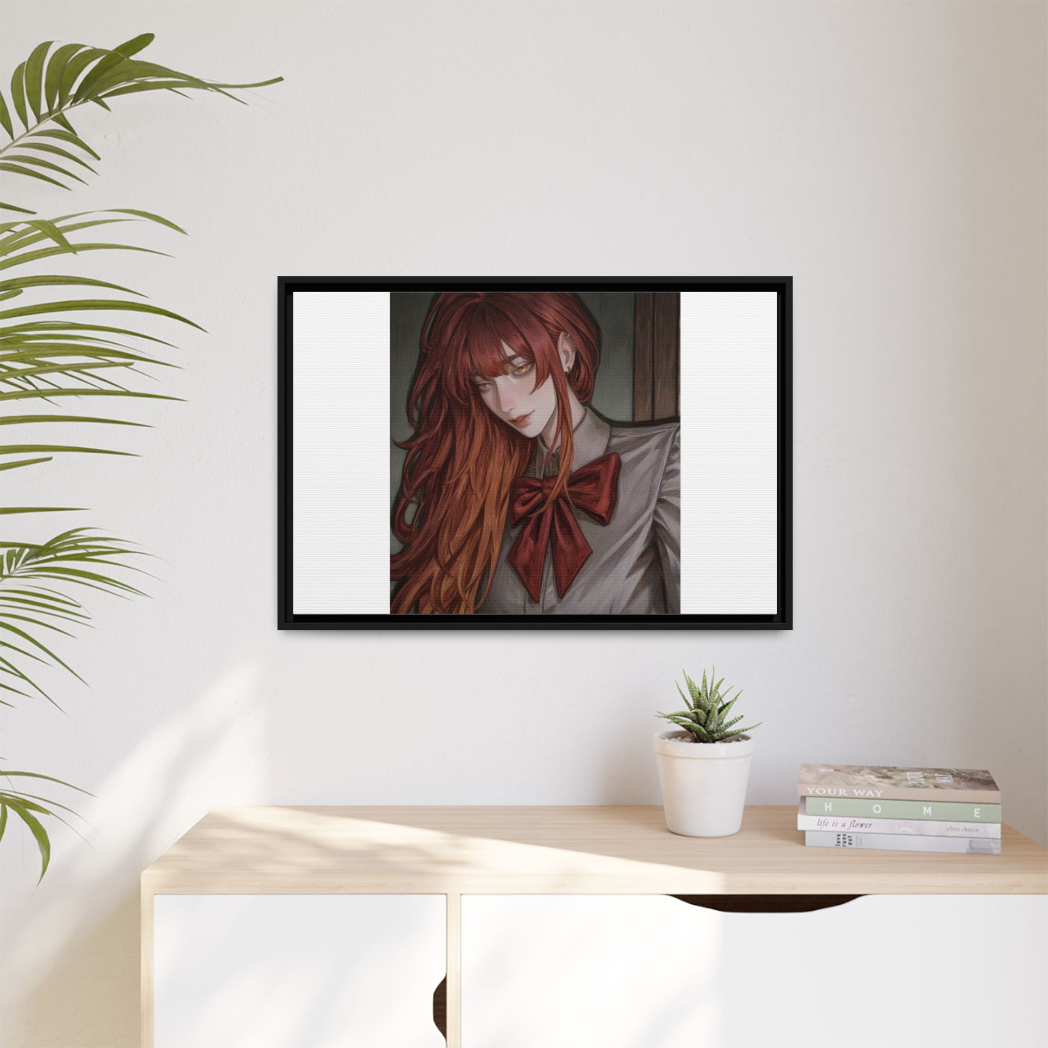 Framed Matte Canvas Print — Gothic Redhead Portrait