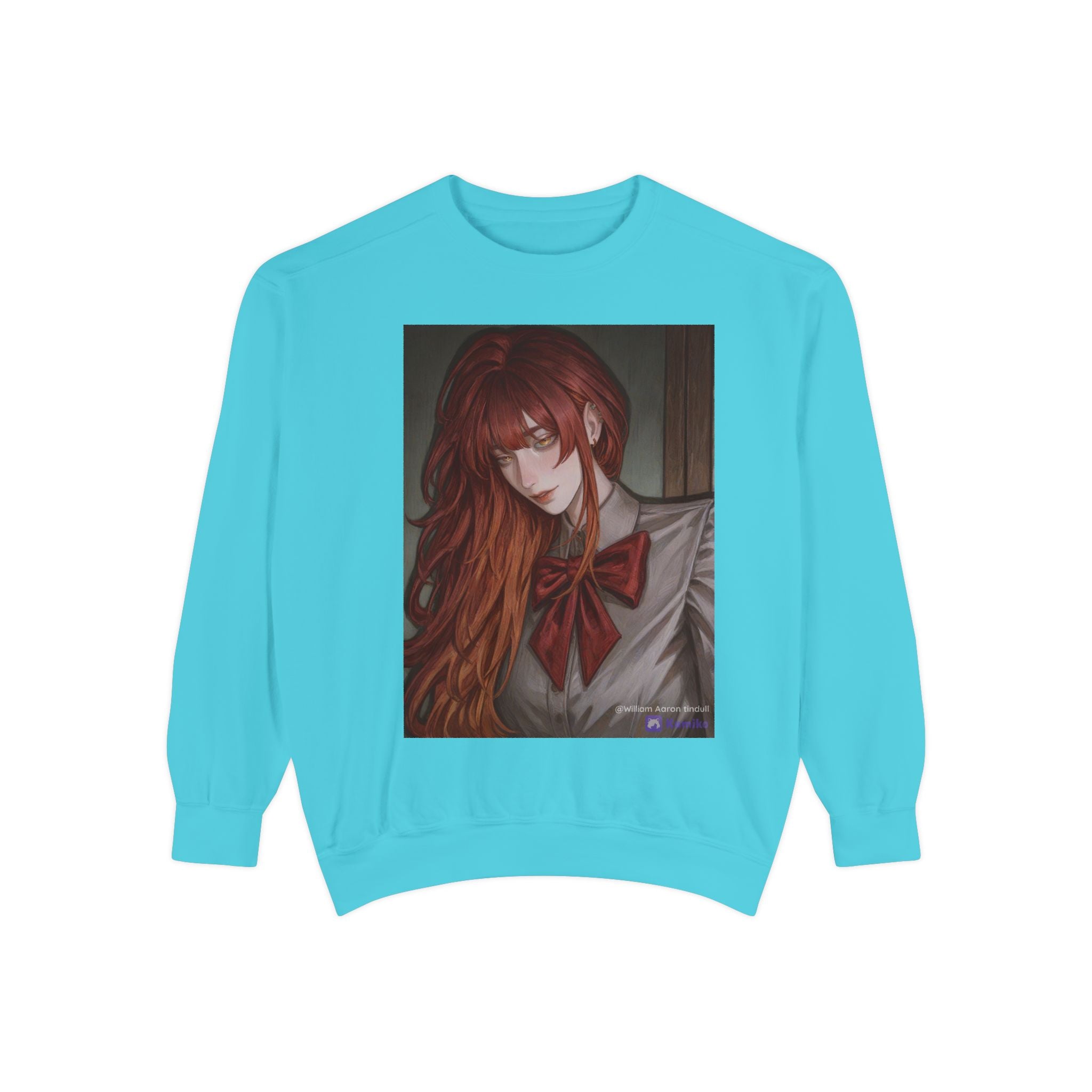Anime Red-Headed Girl Sweatshirt — Gothic Schoolgirl Art Pullover