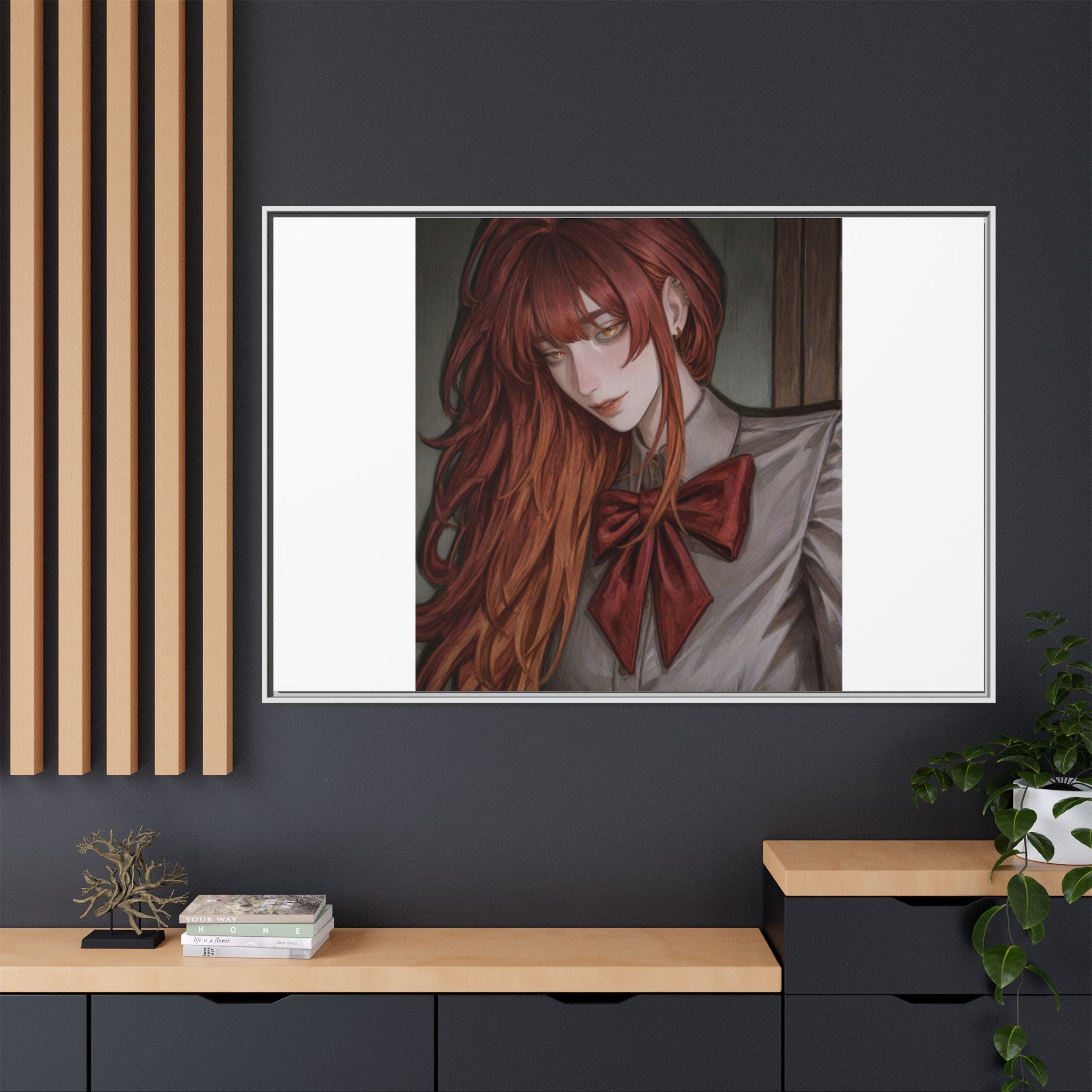 Framed Matte Canvas Print — Gothic Redhead Portrait