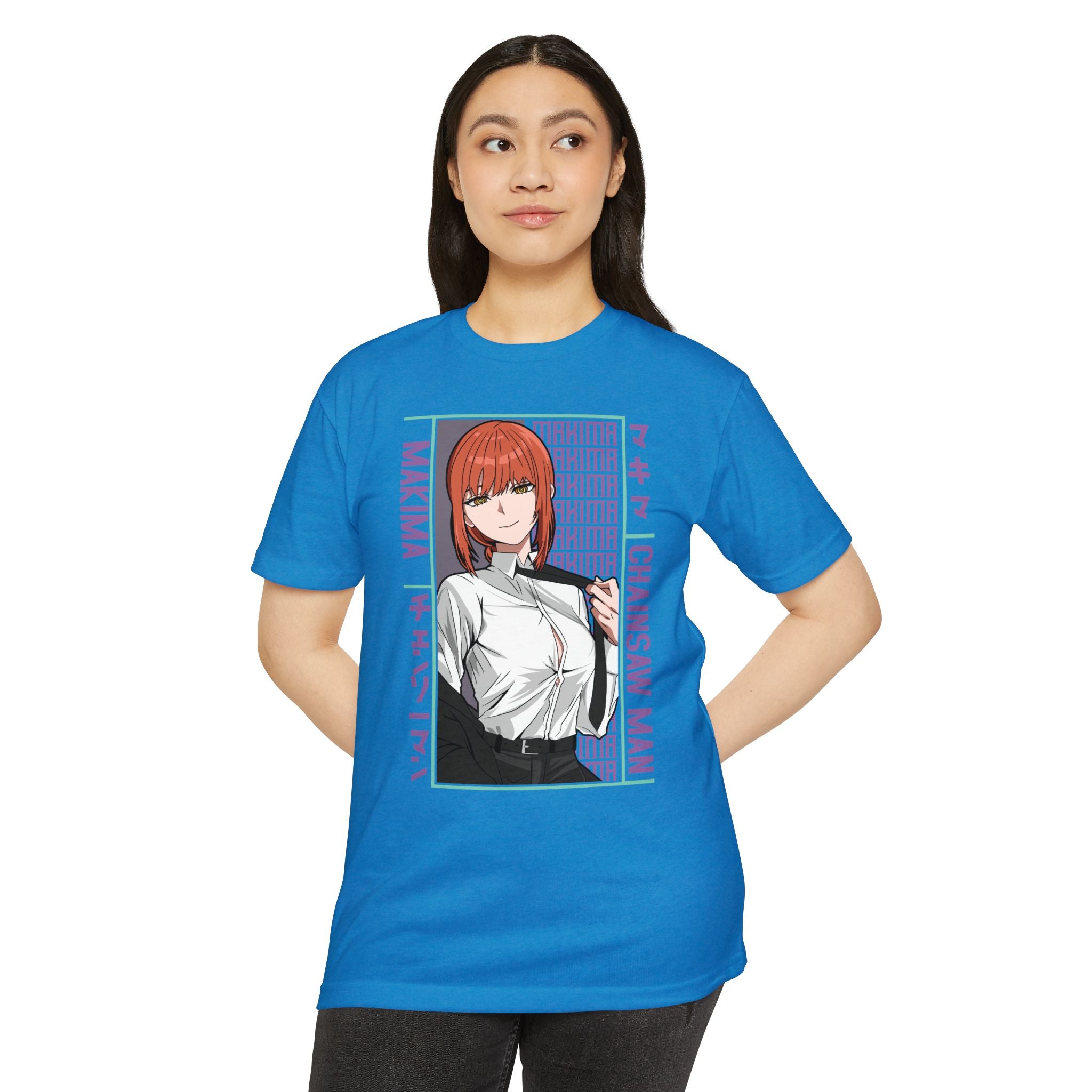 Makima Chainsaw Man Anime Graphic T-Shirt — Japanese Text Design