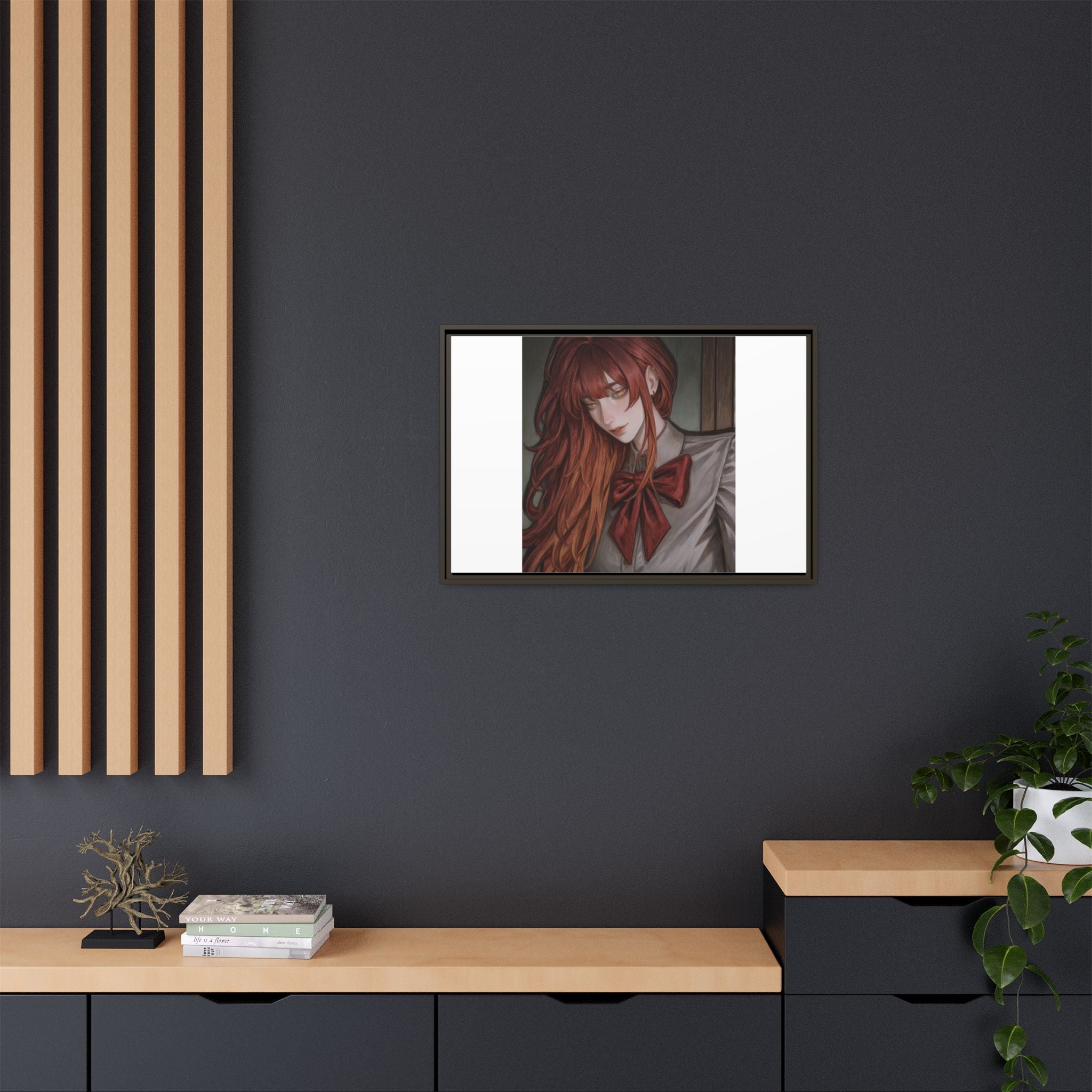 Framed Matte Canvas Print — Gothic Redhead Portrait