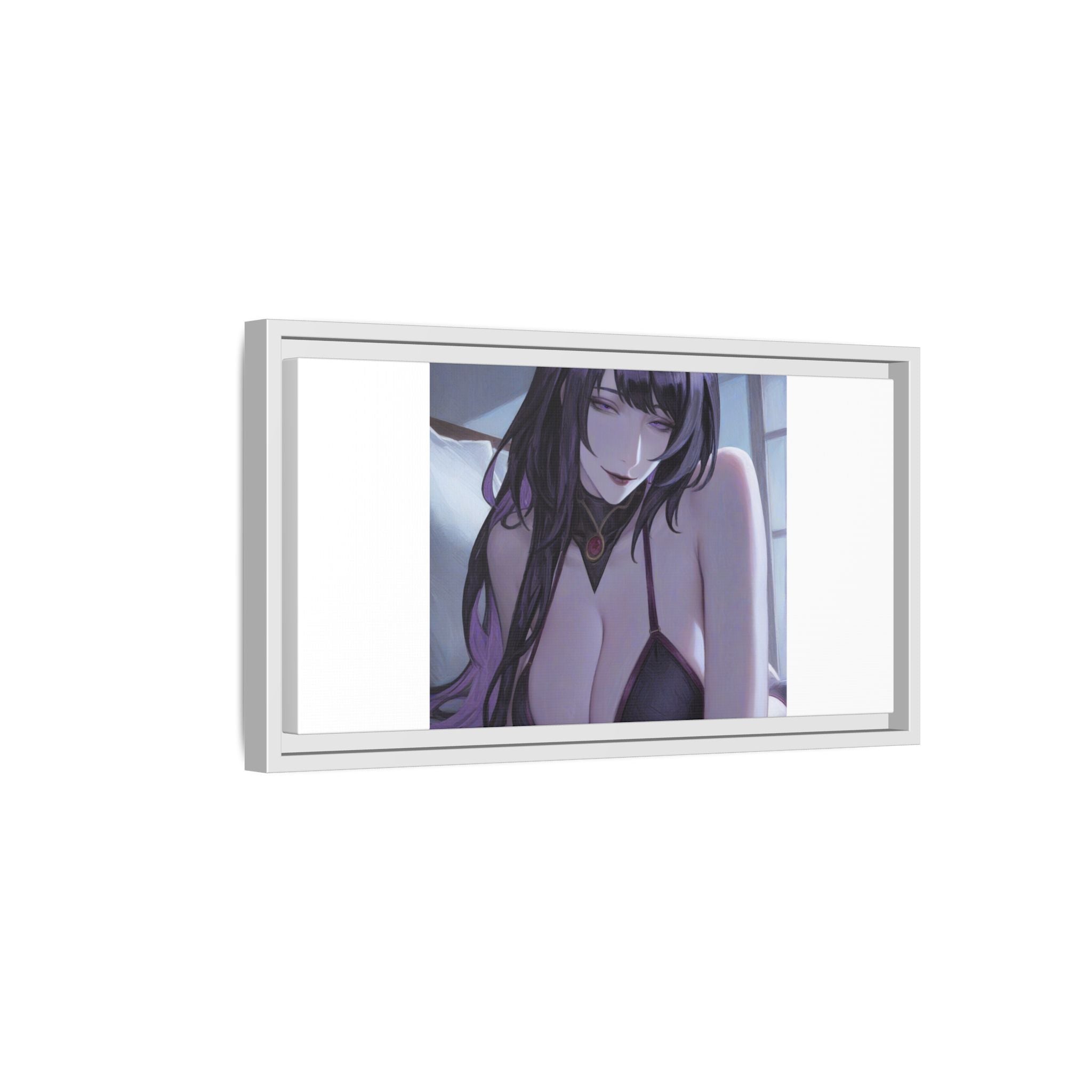 Framed Matte Canvas Print — Moody Anime Woman Portrait