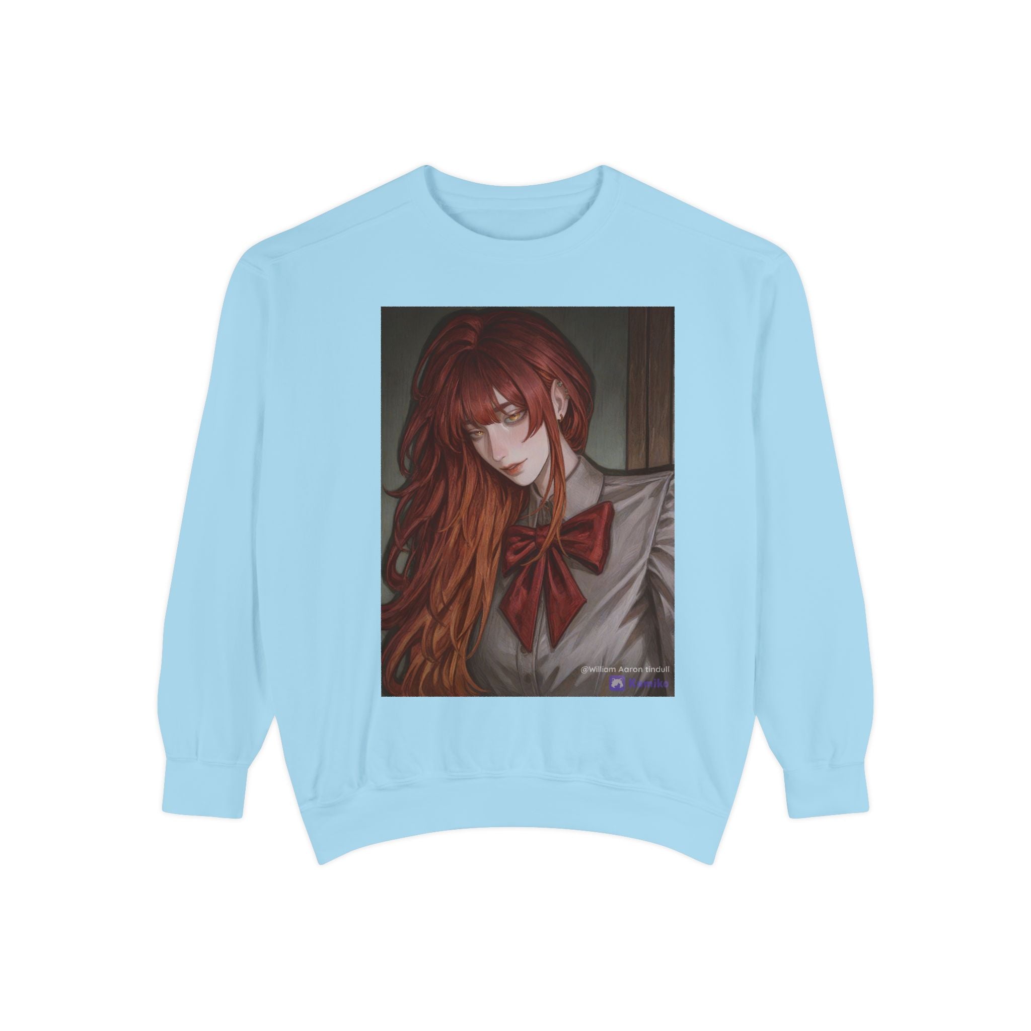 Anime Red-Headed Girl Sweatshirt — Gothic Schoolgirl Art Pullover