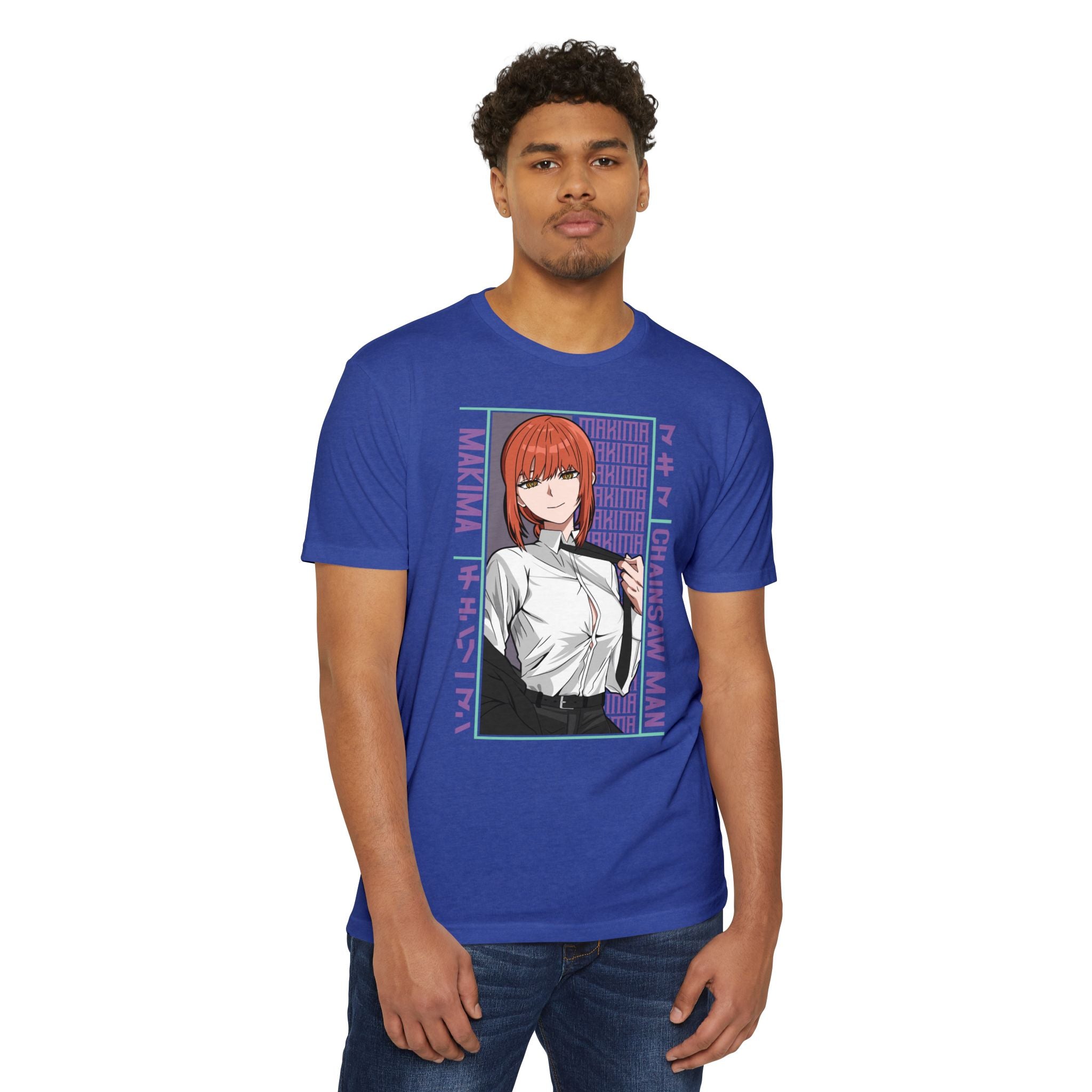 Makima Chainsaw Man Anime Graphic T-Shirt — Japanese Text Design
