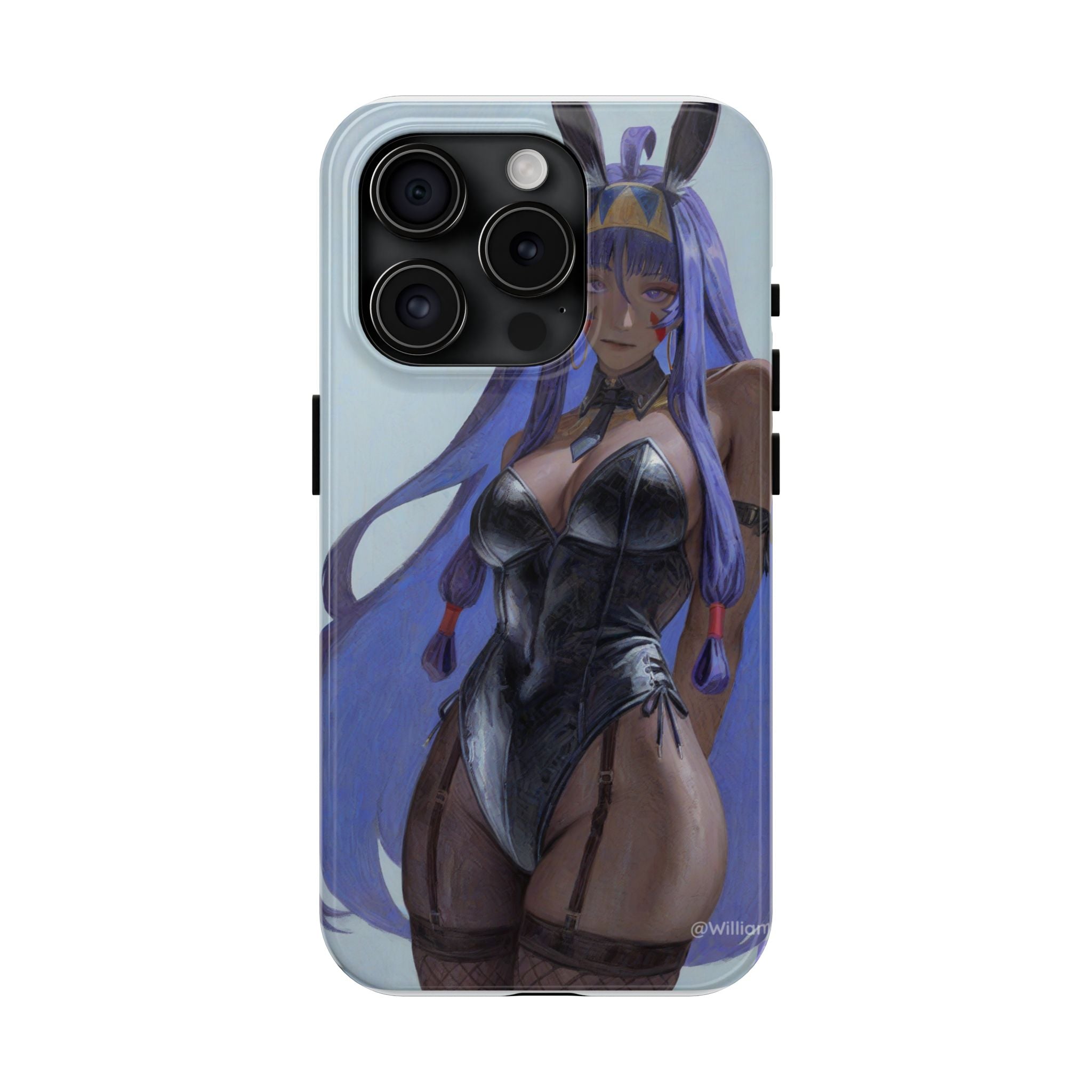 Bunny Girl Tough Phone Case — Anime Purple-Haired Character Protective Cover