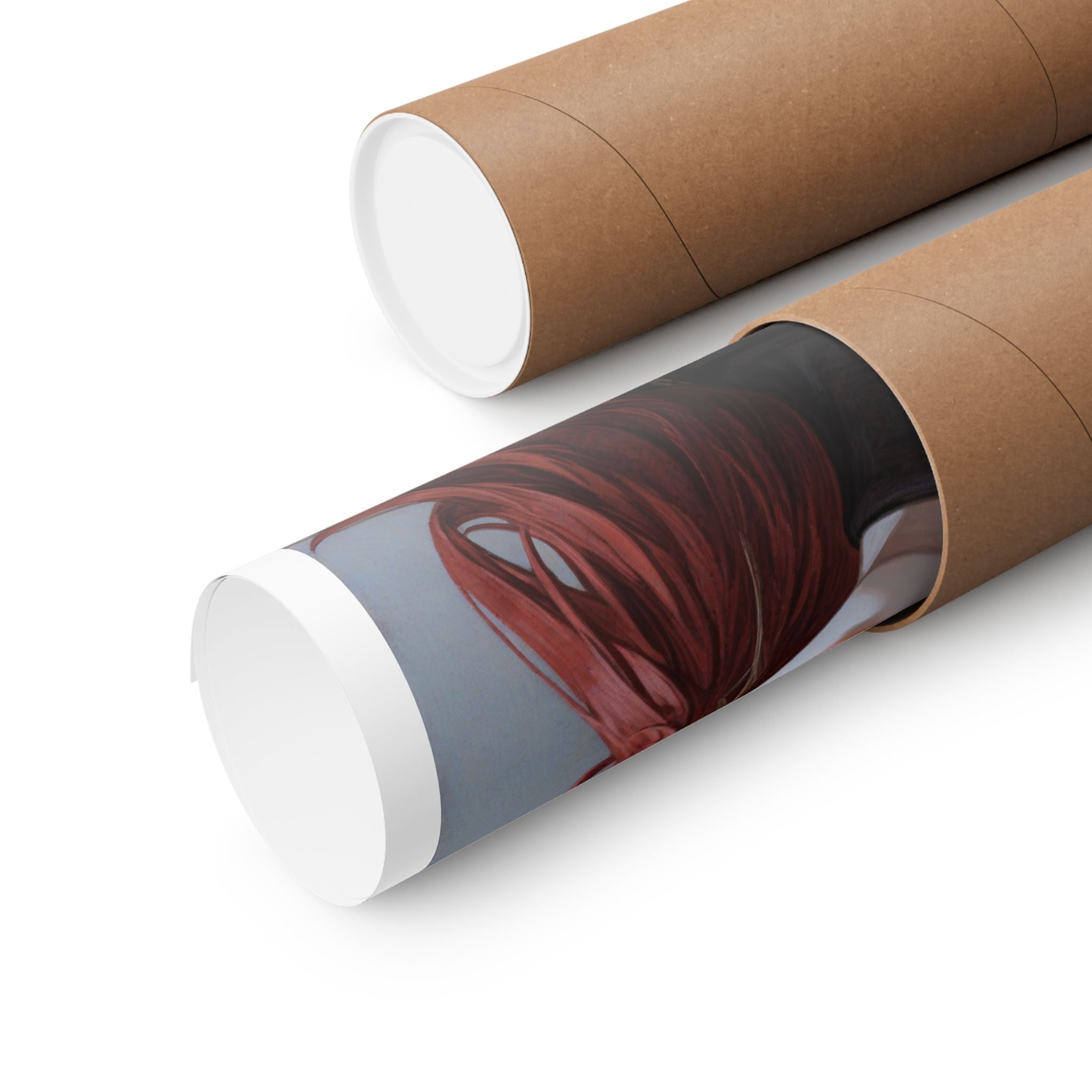 Red-Haired Muse Matte Vertical Poster — Moody Portrait Art Print