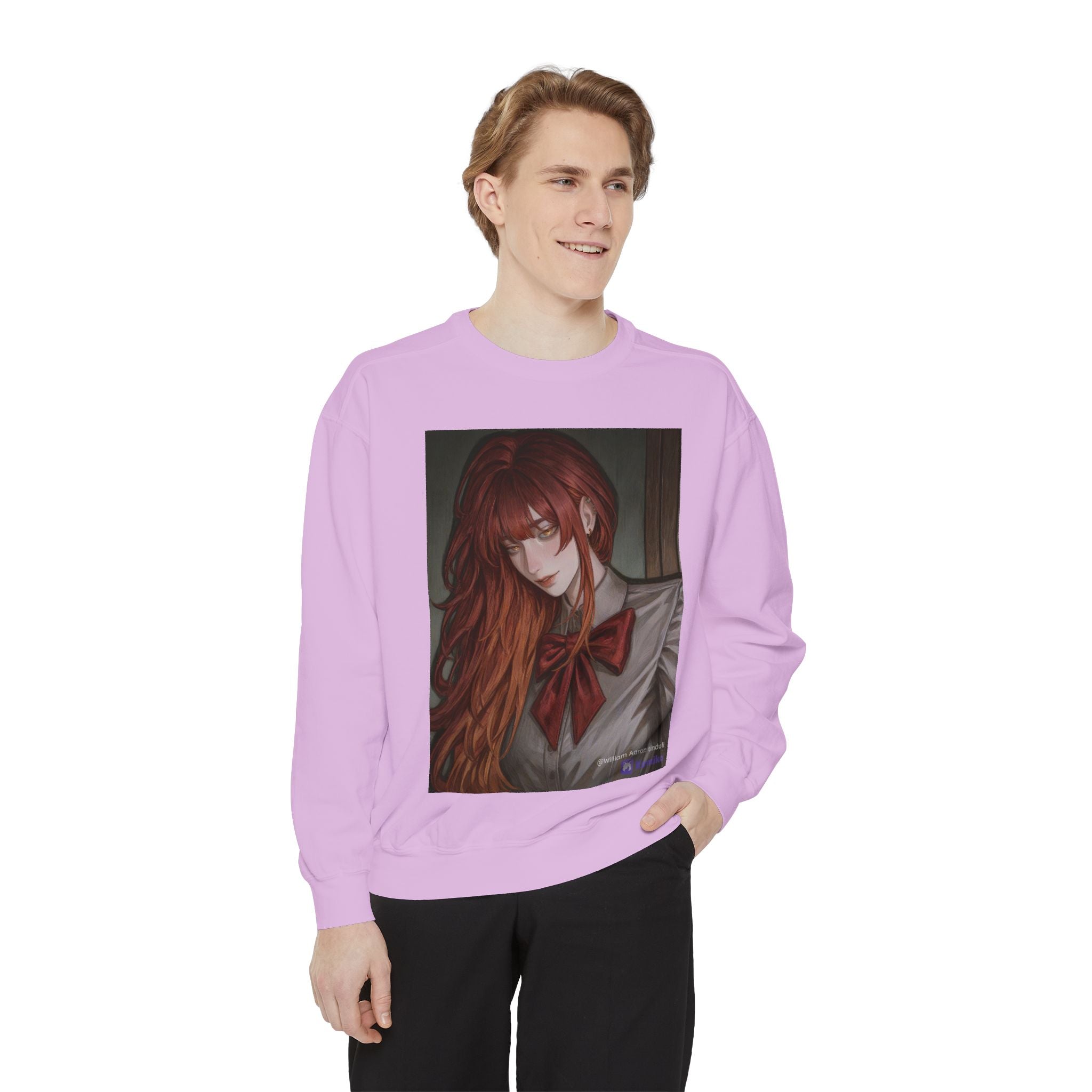 Anime Red-Headed Girl Sweatshirt — Gothic Schoolgirl Art Pullover