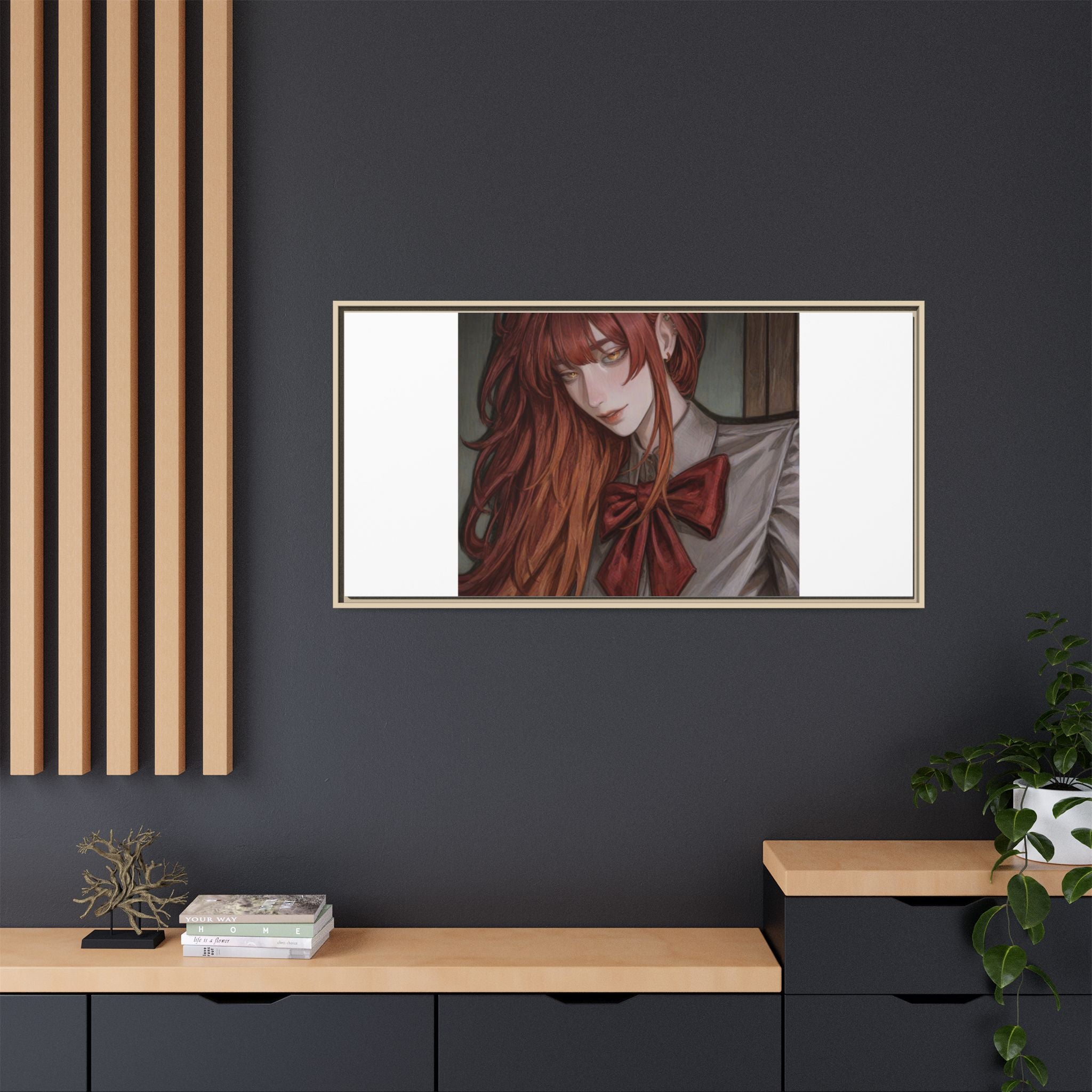 Framed Matte Canvas Print — Gothic Redhead Portrait