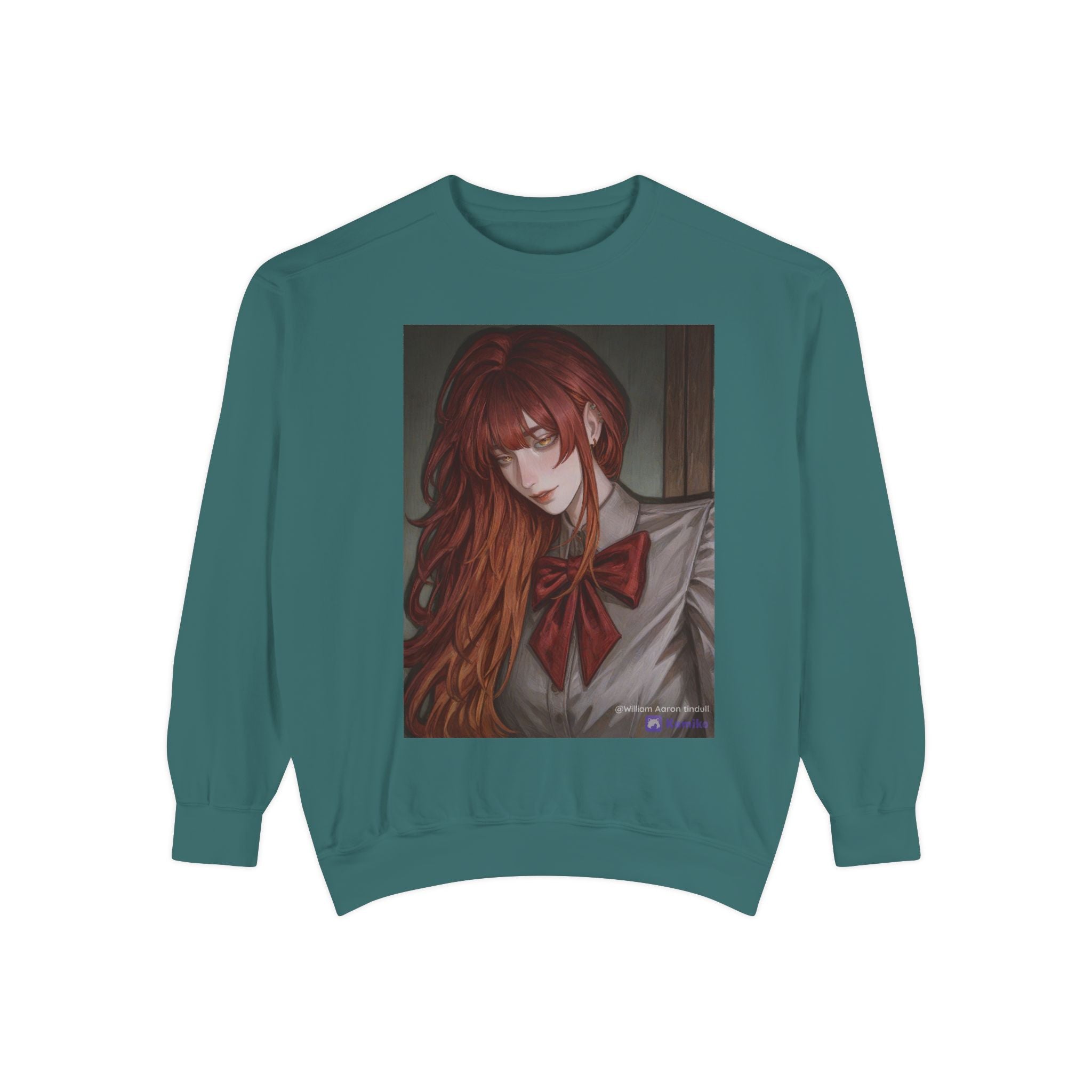 Anime Red-Headed Girl Sweatshirt — Gothic Schoolgirl Art Pullover