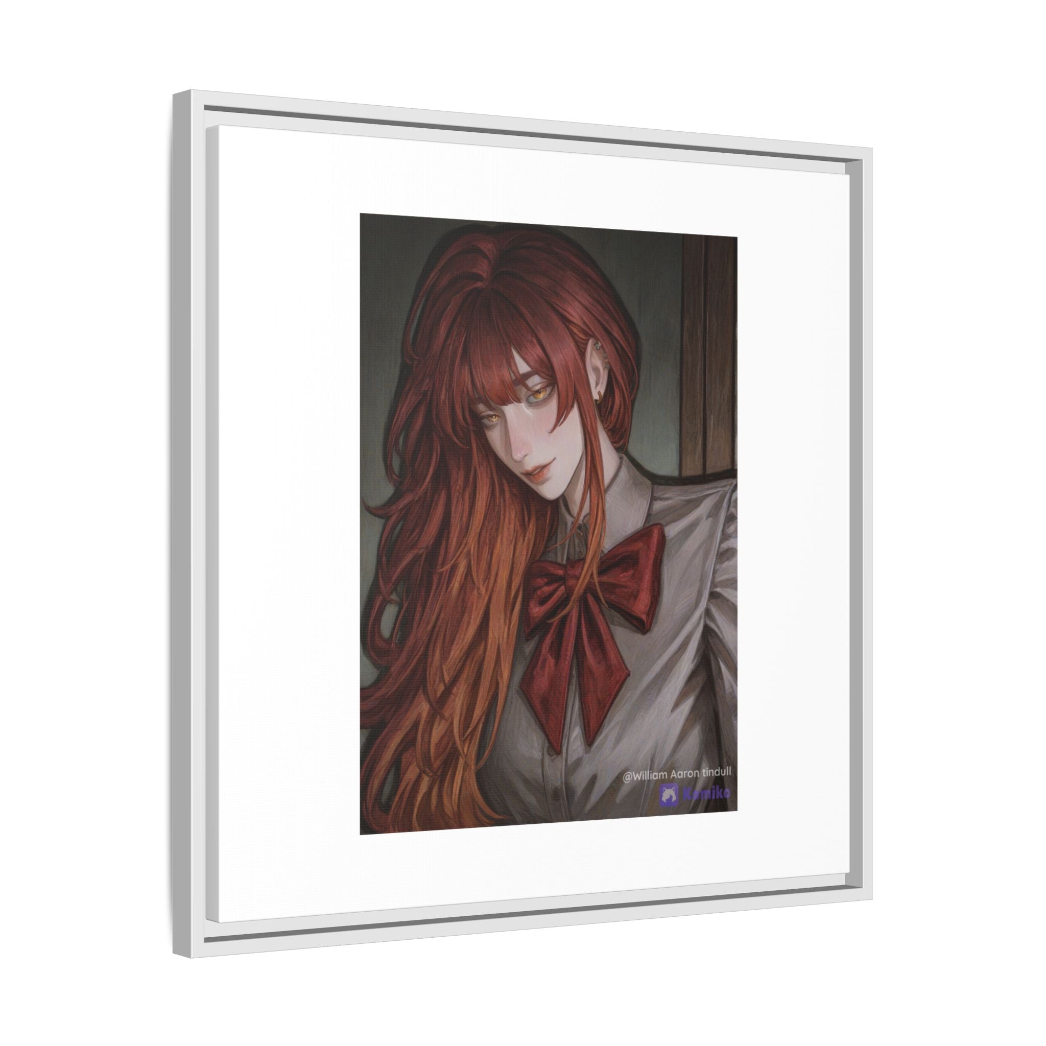 Framed Matte Canvas Print — Gothic Redhead Portrait