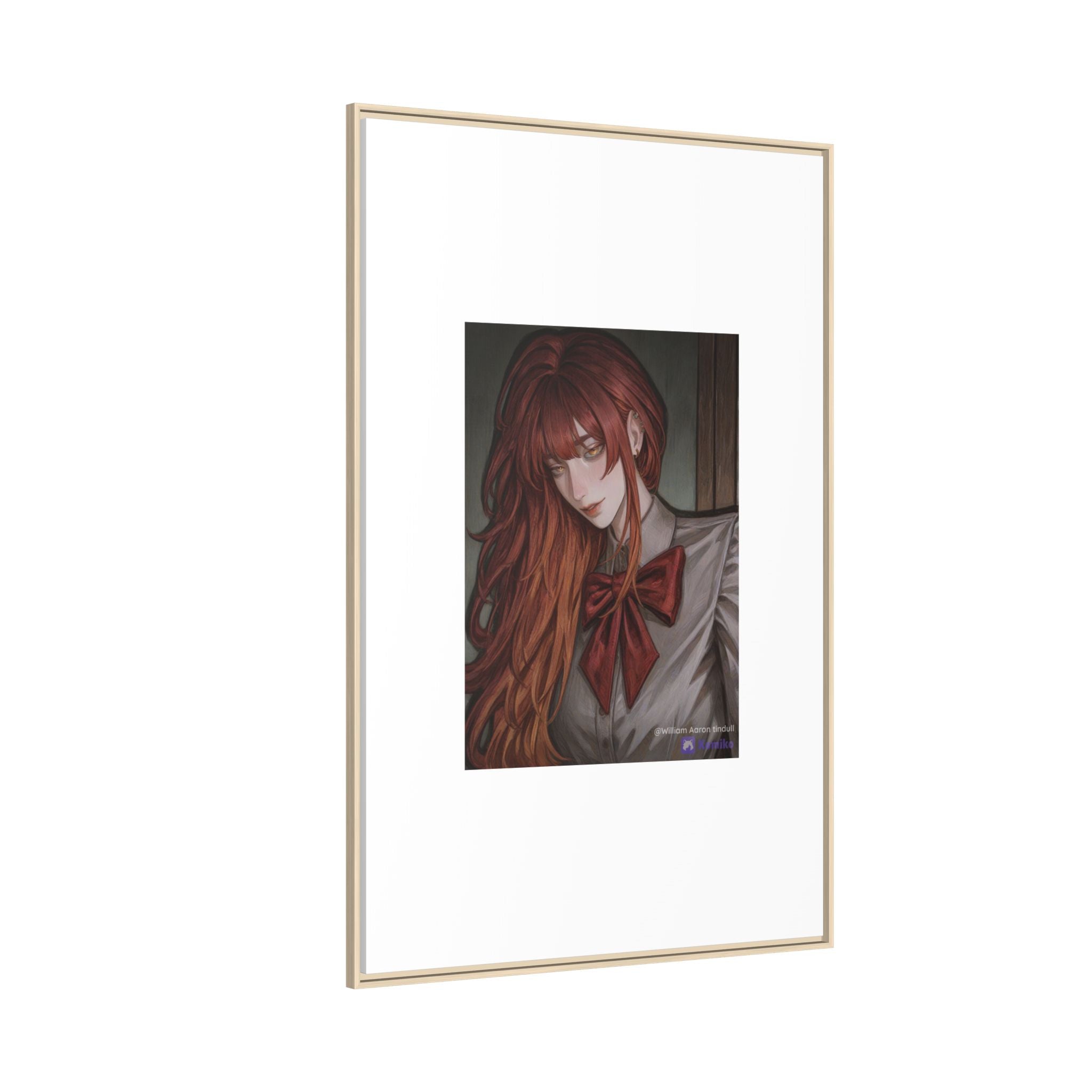Framed Matte Canvas Print — Gothic Redhead Portrait
