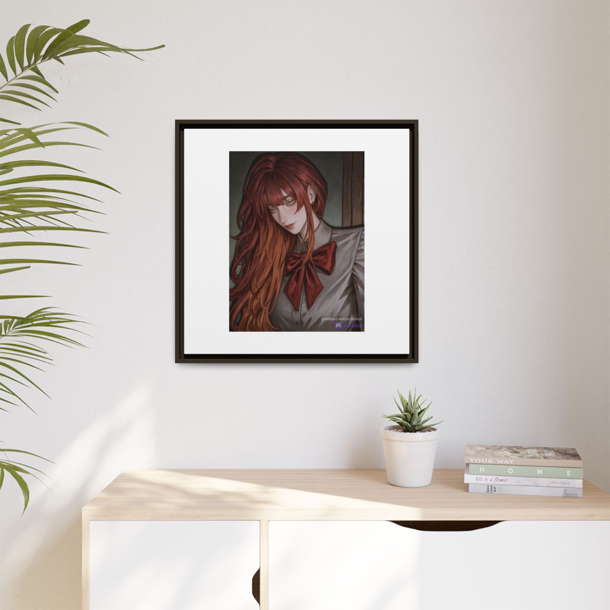 Framed Matte Canvas Print — Gothic Redhead Portrait