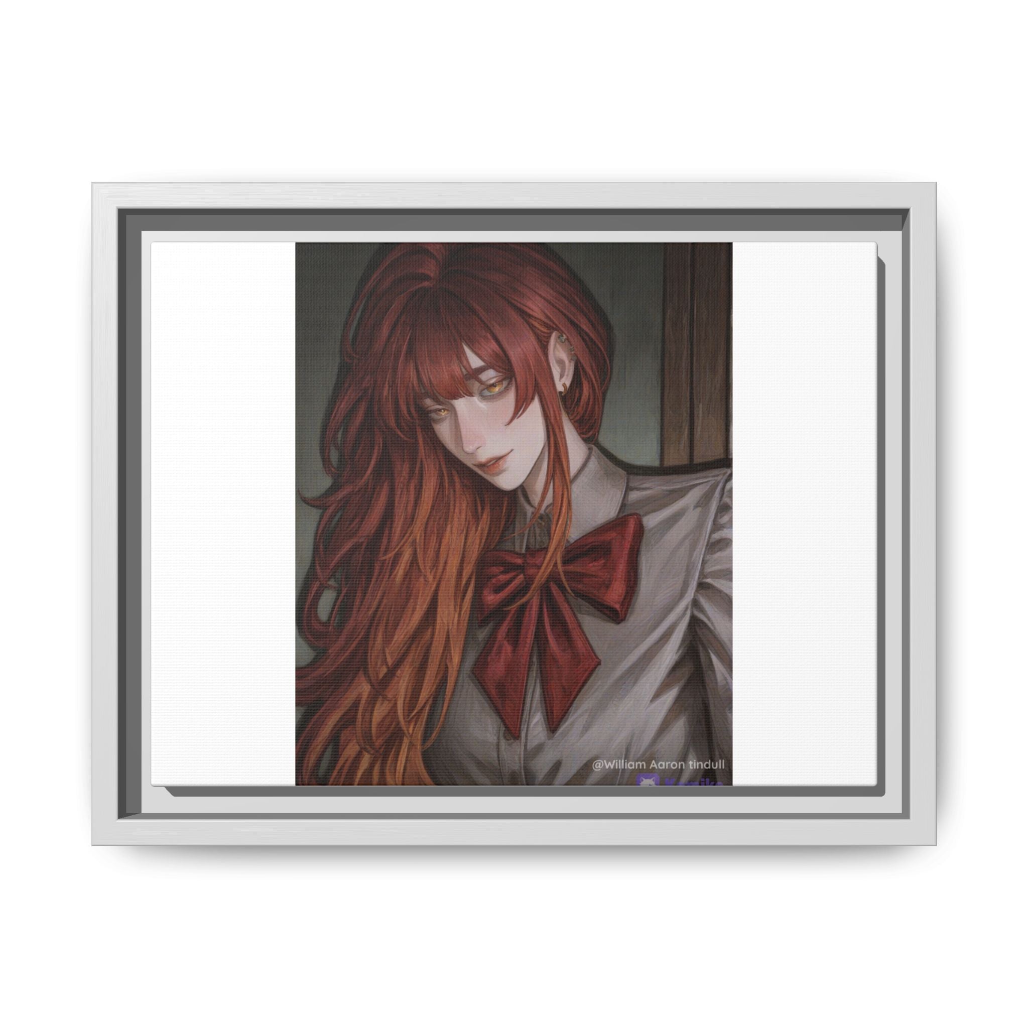 Framed Matte Canvas Print — Gothic Redhead Portrait