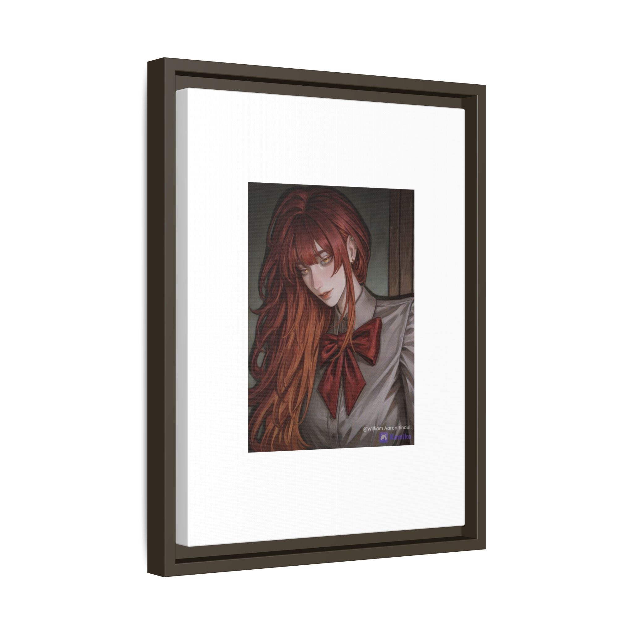 Framed Matte Canvas Print — Gothic Redhead Portrait