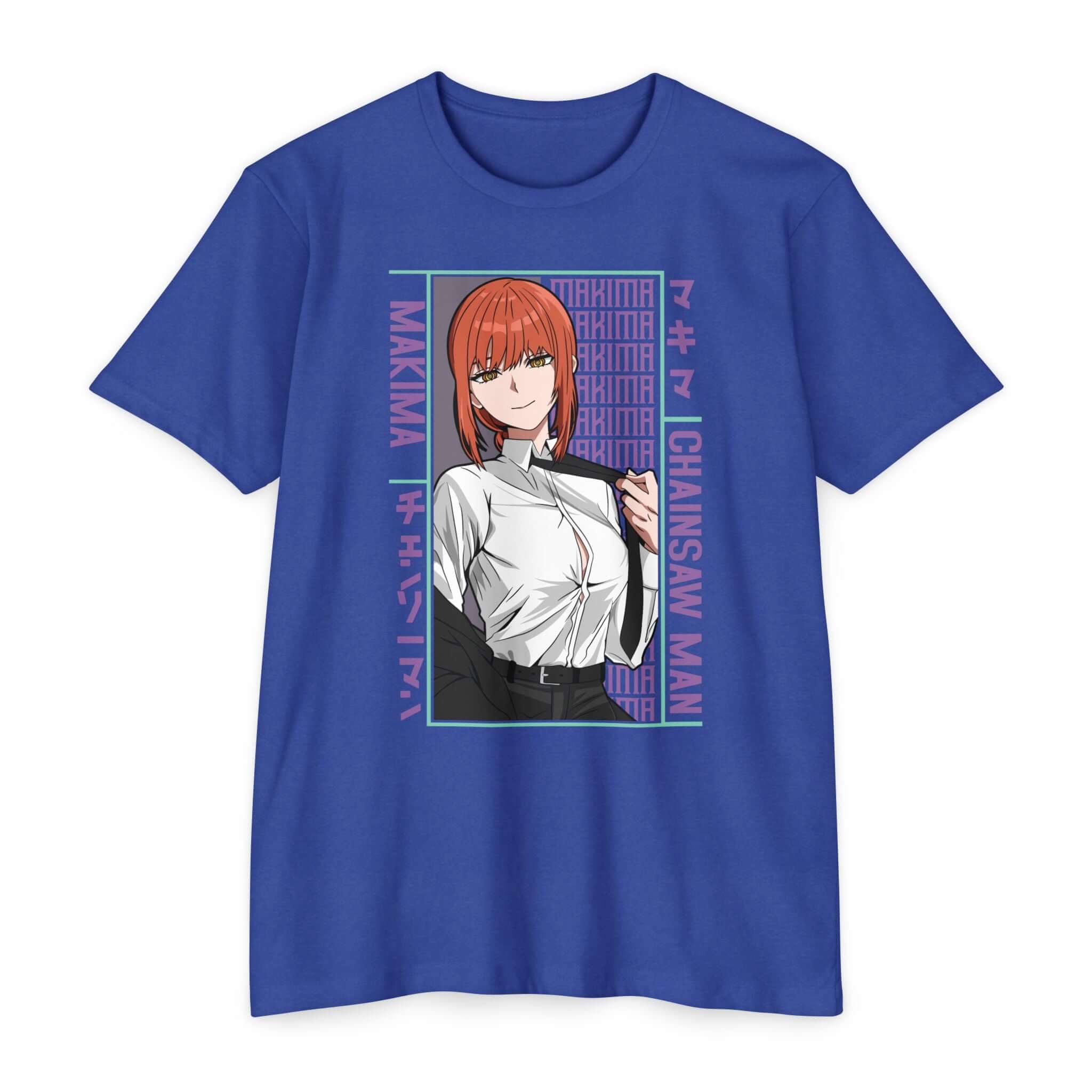 Makima Chainsaw Man Anime Graphic T-Shirt — Japanese Text Design