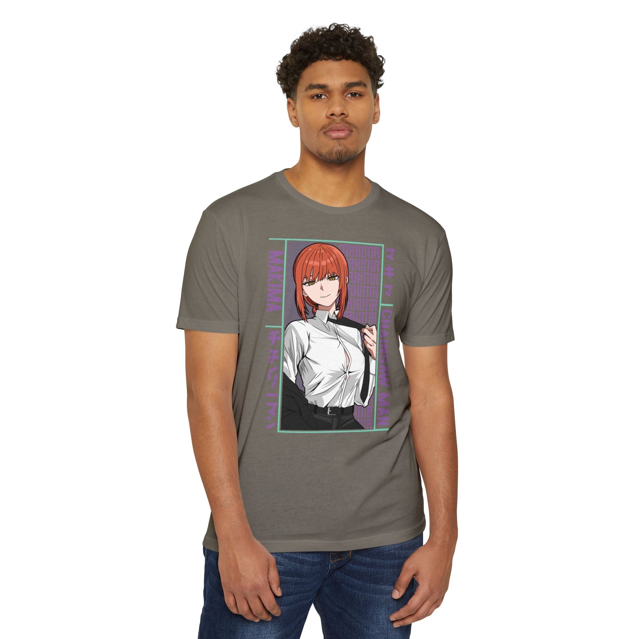 Makima Chainsaw Man Anime Graphic T-Shirt — Japanese Text Design