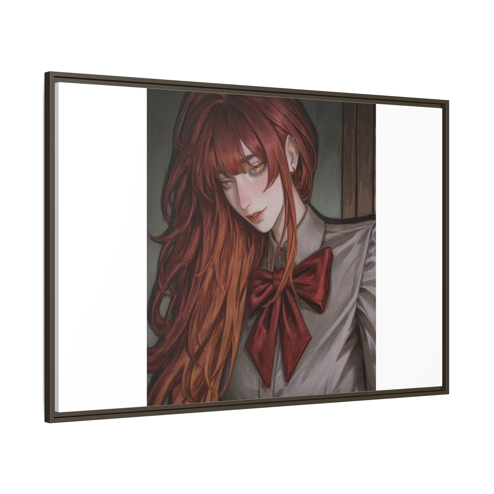 Framed Matte Canvas Print — Gothic Redhead Portrait