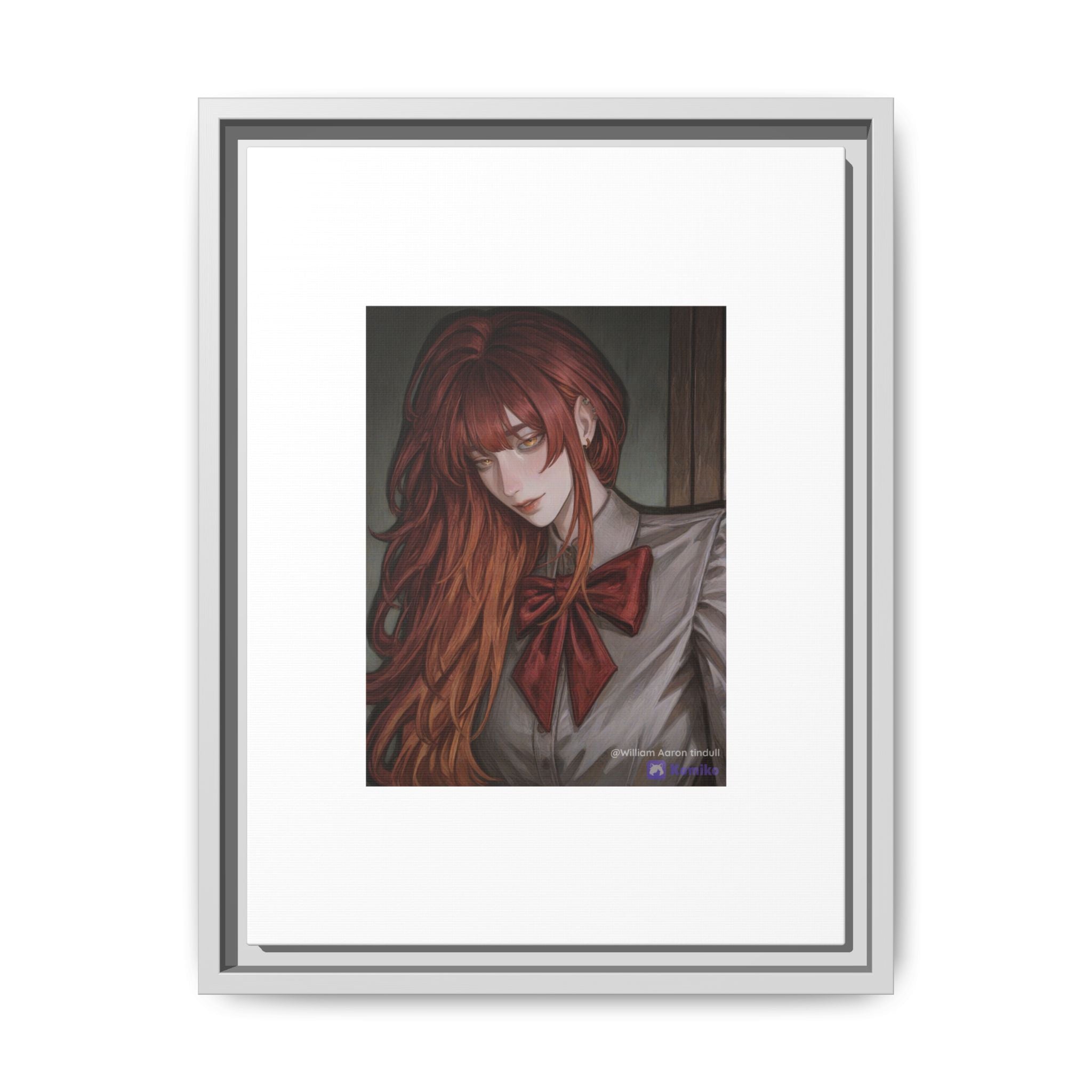 Framed Matte Canvas Print — Gothic Redhead Portrait