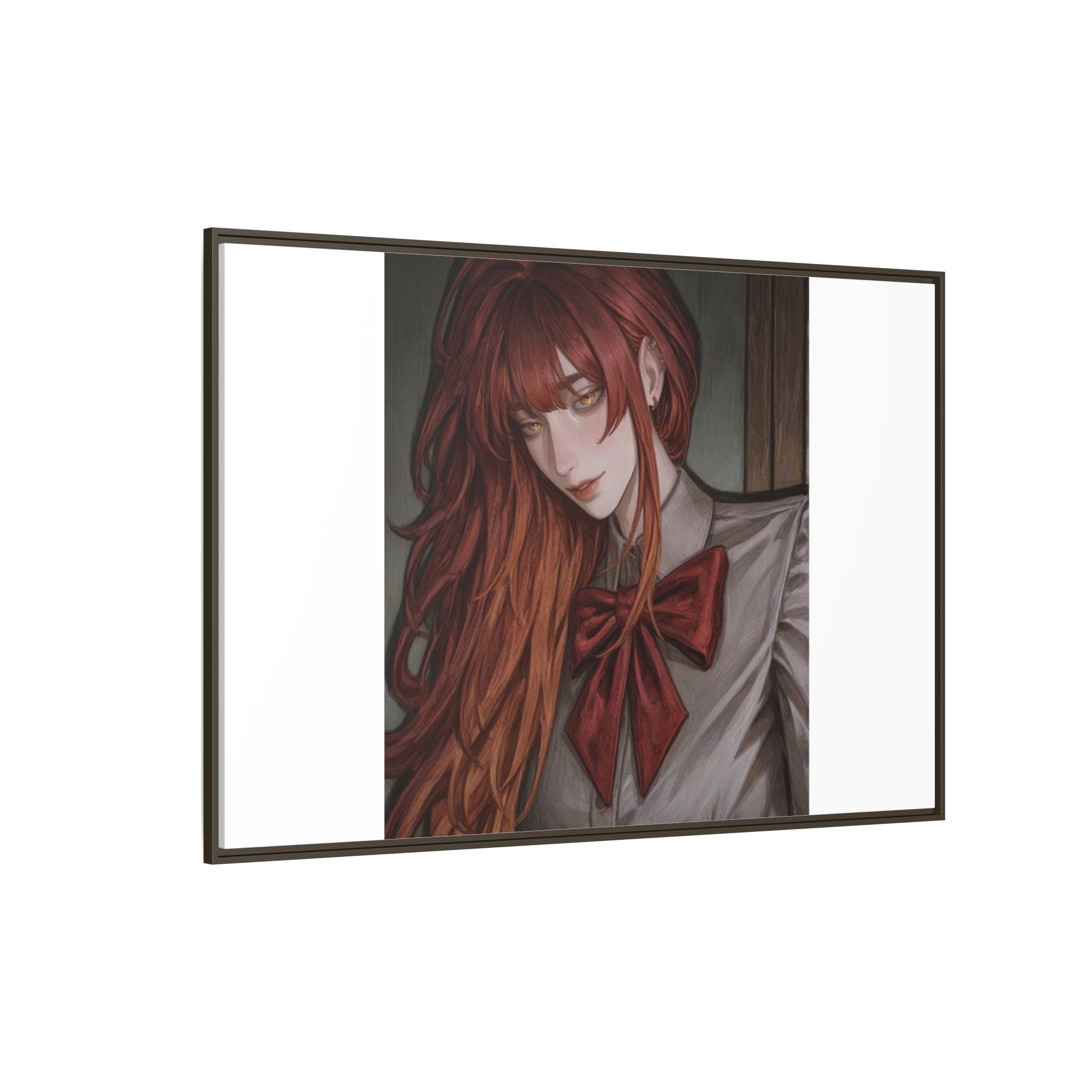 Framed Matte Canvas Print — Gothic Redhead Portrait
