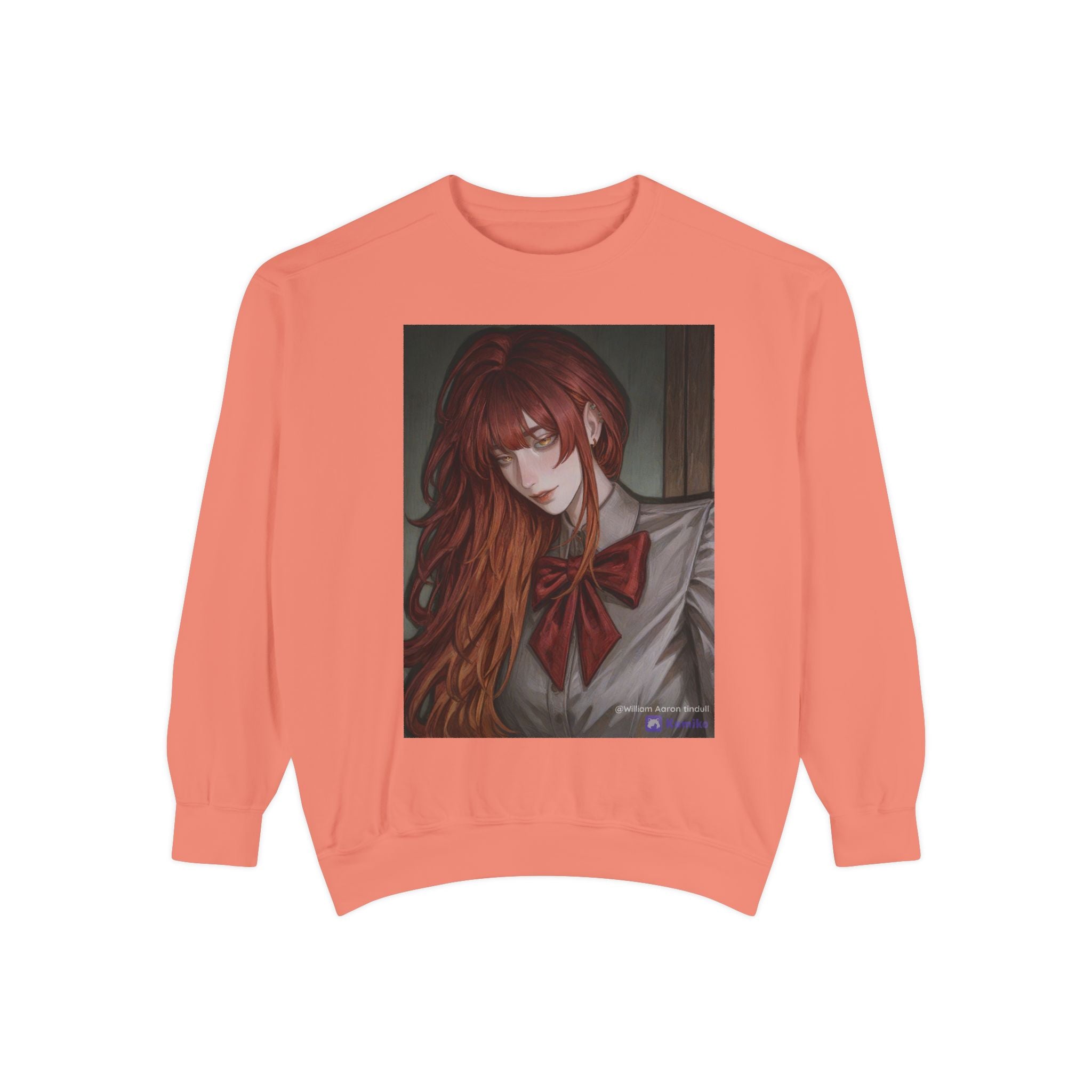 Anime Red-Headed Girl Sweatshirt — Gothic Schoolgirl Art Pullover