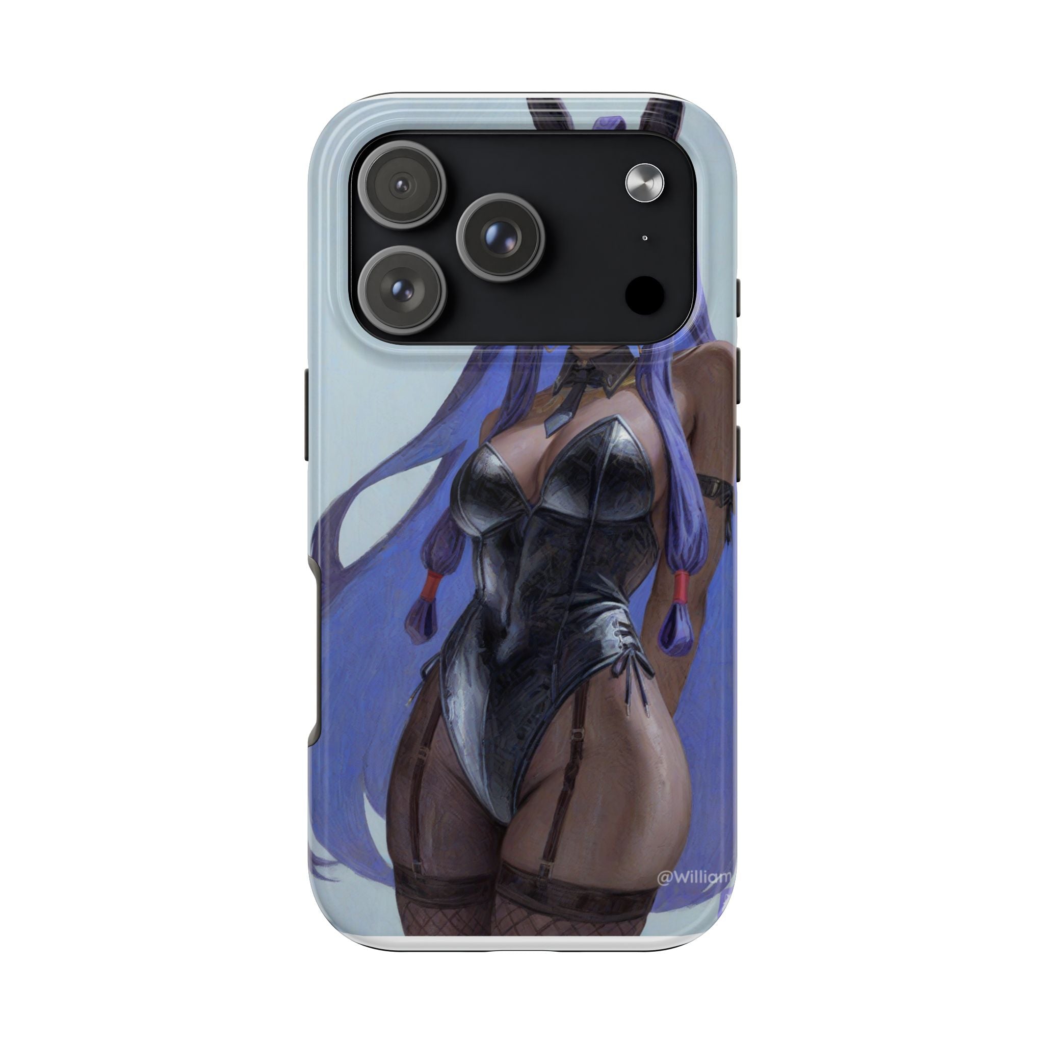 Bunny Girl Tough Phone Case — Anime Purple-Haired Character Protective Cover