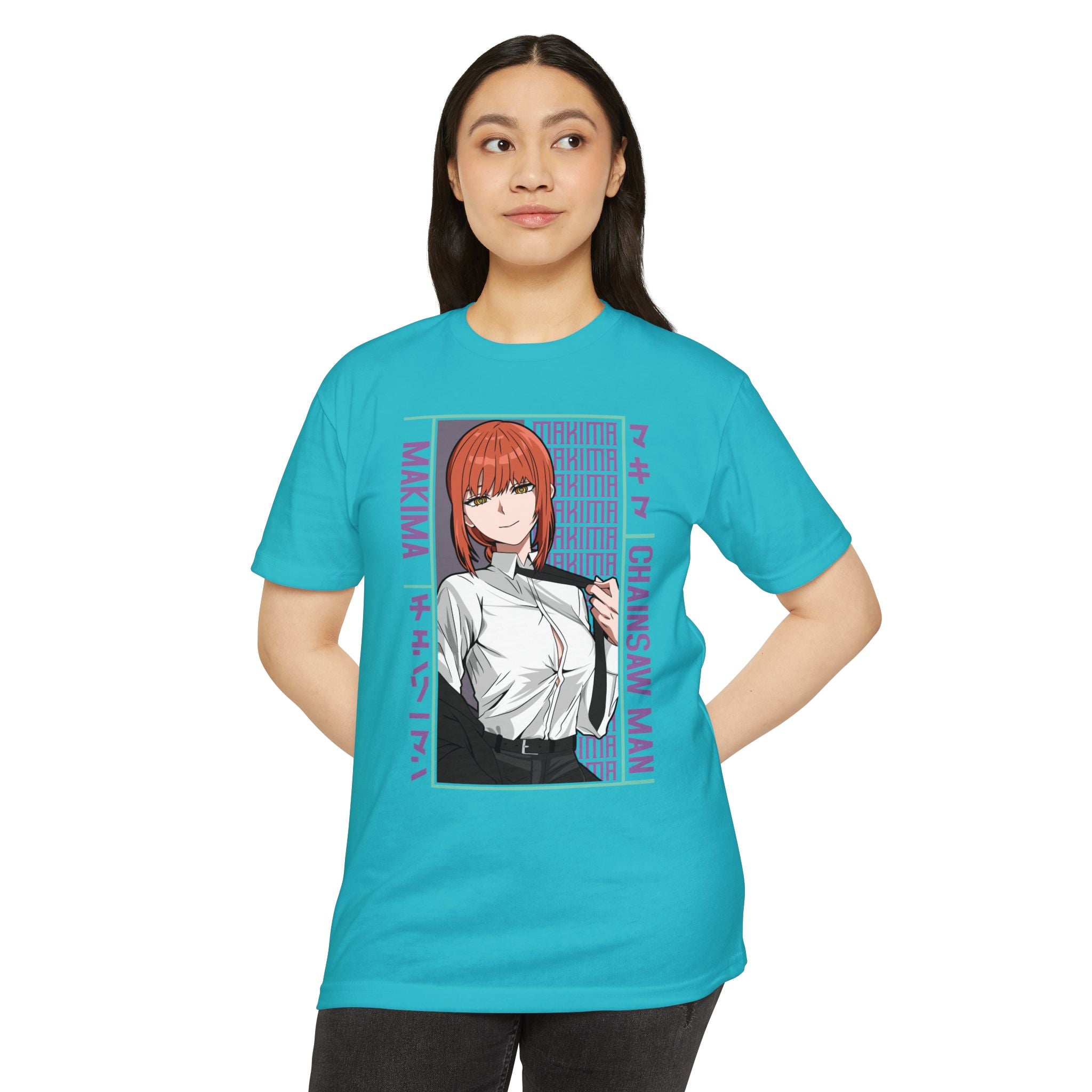 Makima Chainsaw Man Anime Graphic T-Shirt — Japanese Text Design