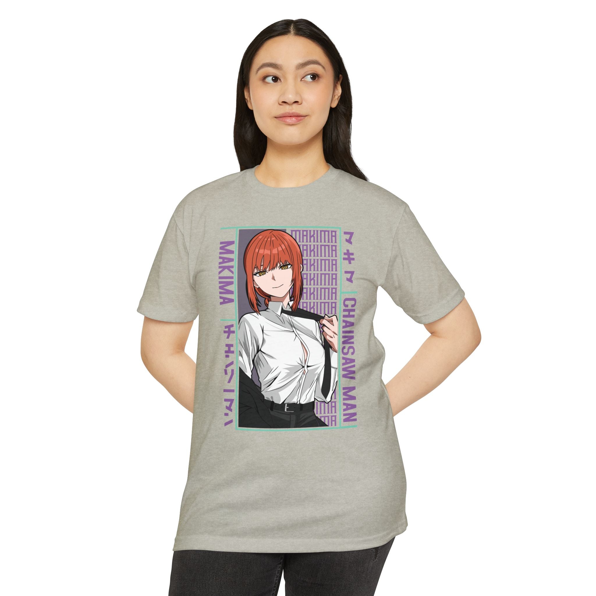 Makima Chainsaw Man Anime Graphic T-Shirt — Japanese Text Design