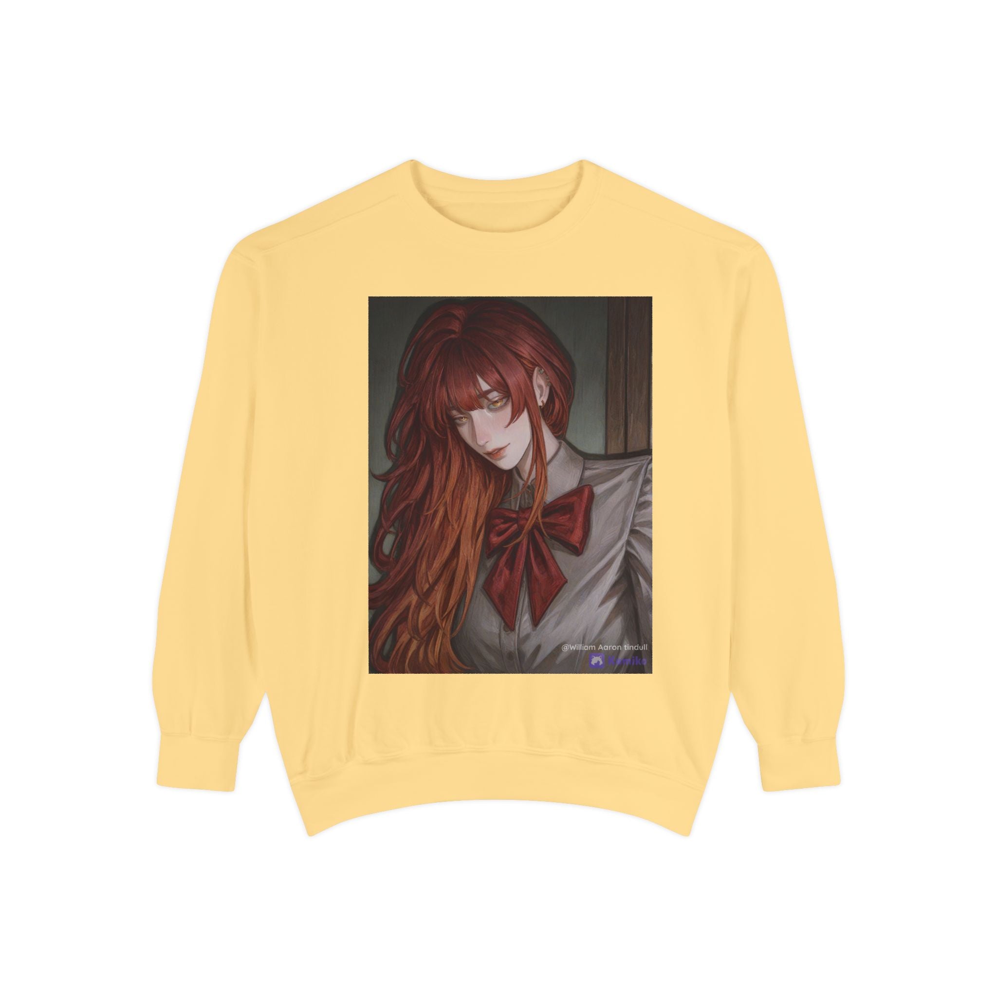 Anime Red-Headed Girl Sweatshirt — Gothic Schoolgirl Art Pullover