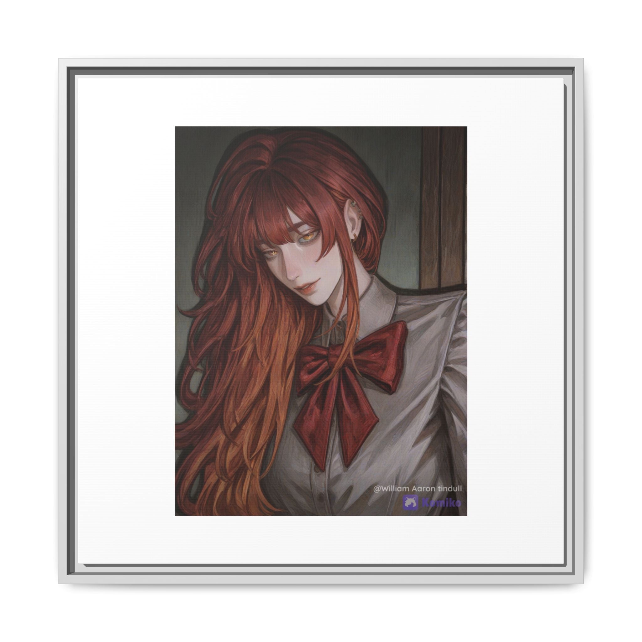 Framed Matte Canvas Print — Gothic Redhead Portrait