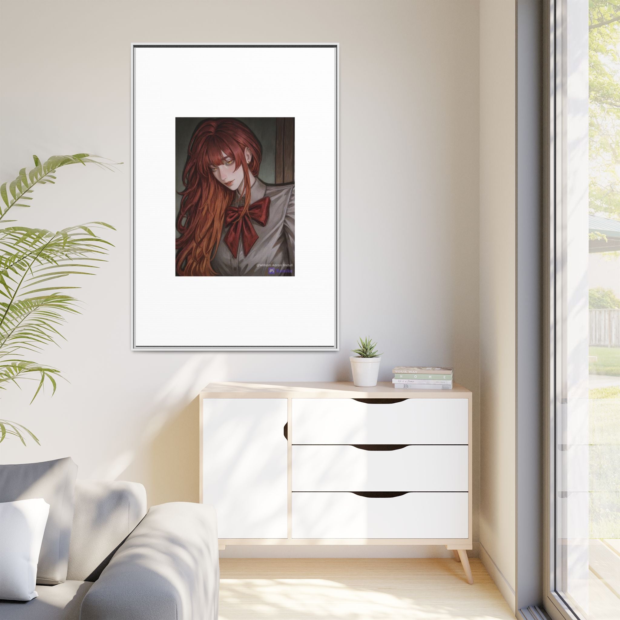 Framed Matte Canvas Print — Gothic Redhead Portrait